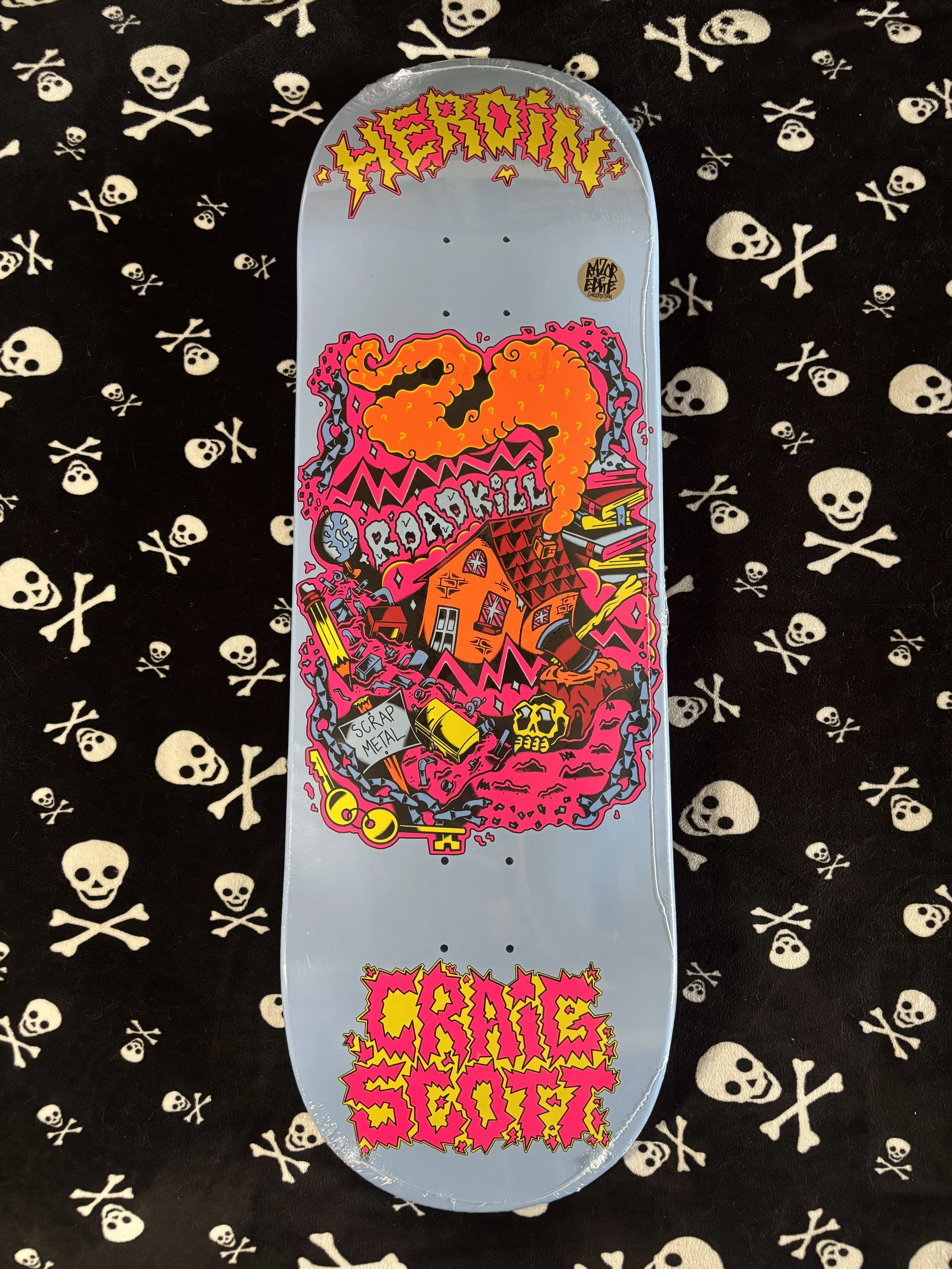 HEROIN~ CRAIG QUESTIONS SCOTT SCRAP METAL SKATEBOARD DECK
