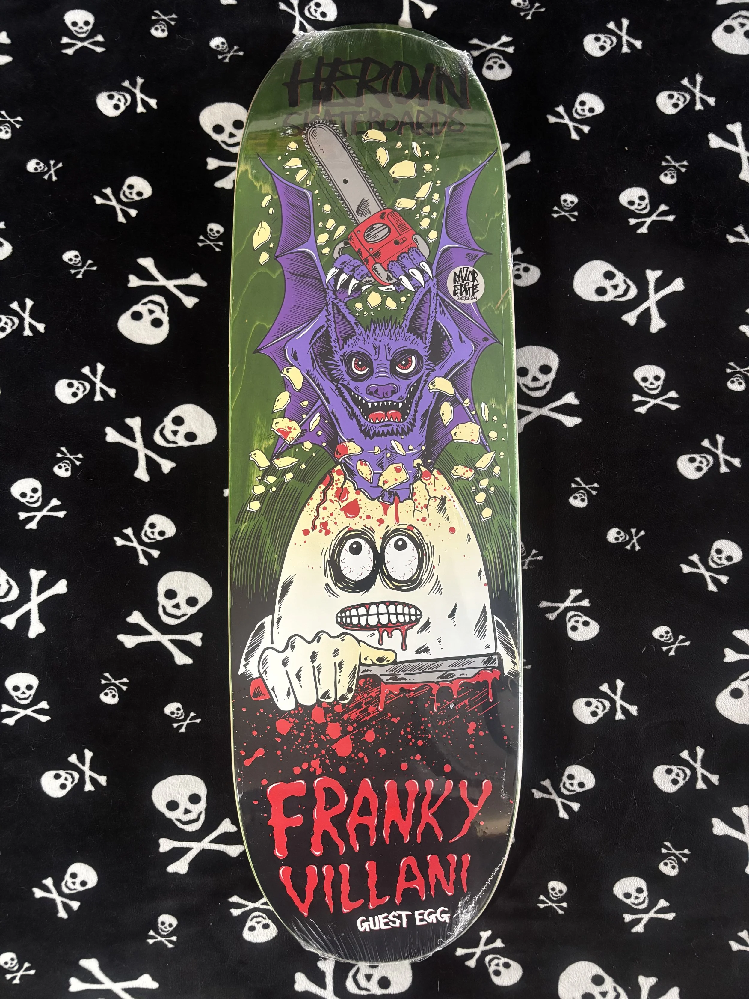 HEROIN~ FRANKY VILLANI GUEST EGG SHAPED SKATEBOARD DECK