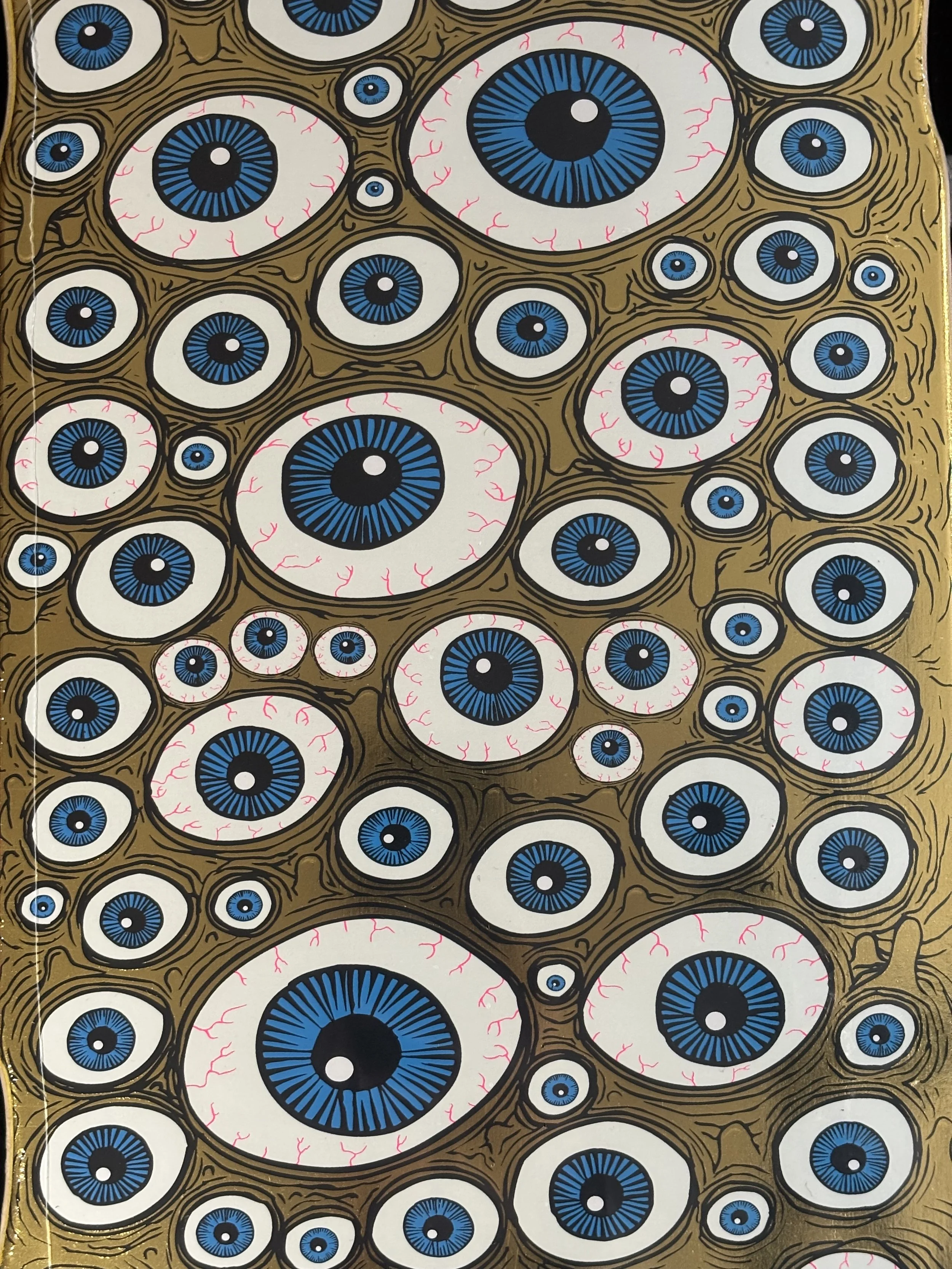 HEROIN~ TEAM SEEING DOUBLE MUTATED GOLD SHAPED SKATEBOARD DECK