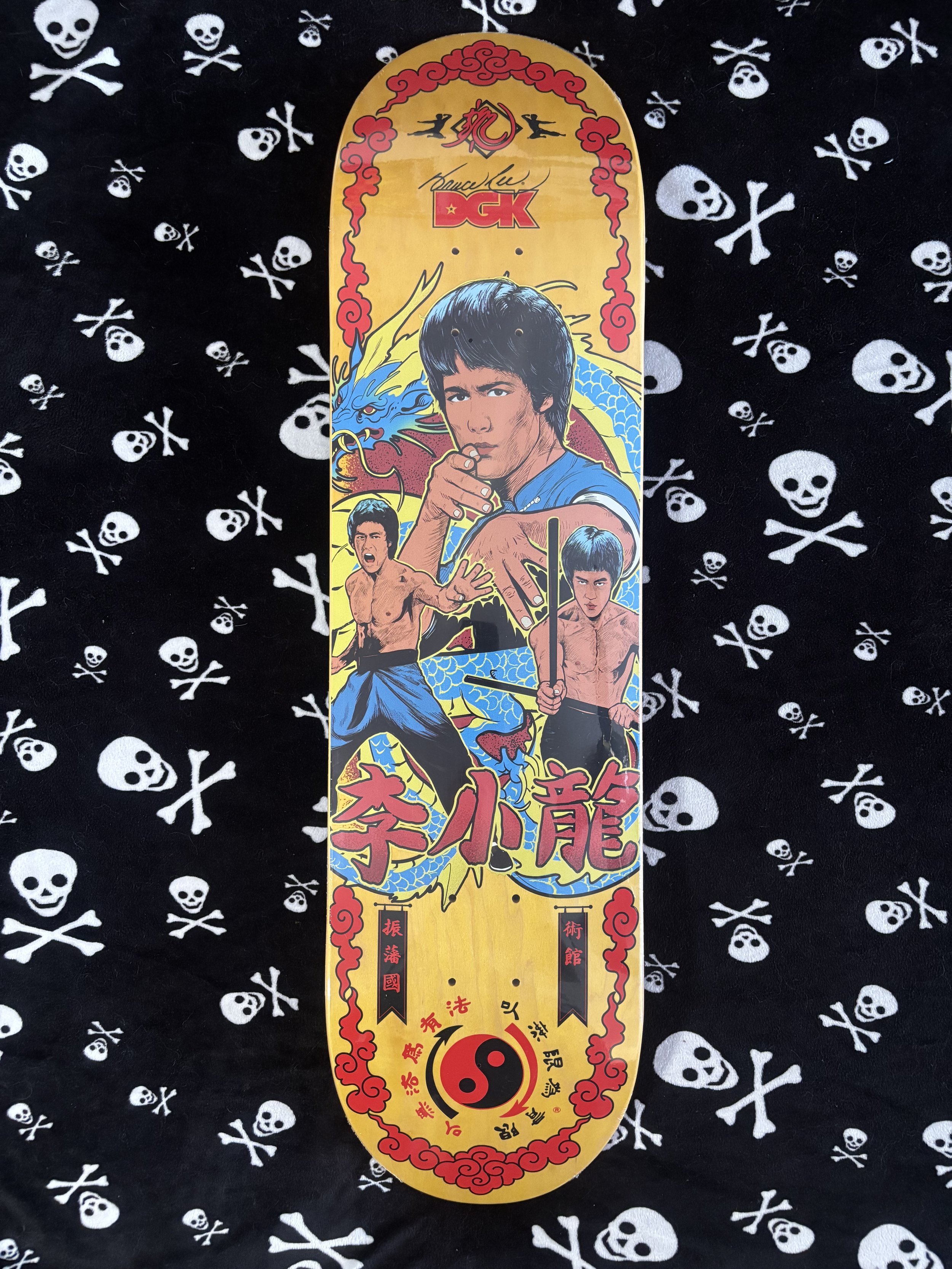 DGK~ X BRUCE LEE FURY  YELLOW SKATEBOARD DECK