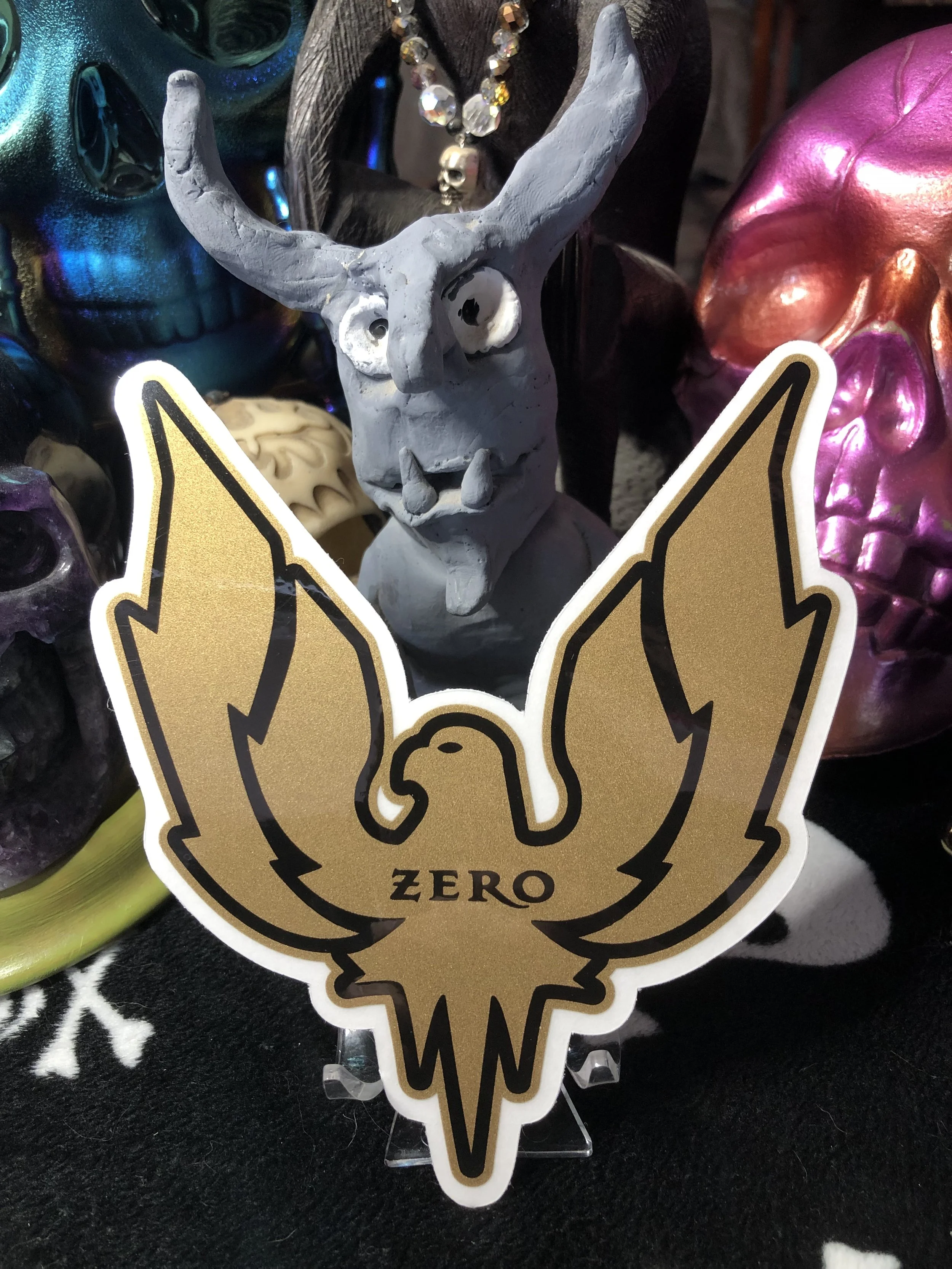 ZERO GOLD BIRD STICKER — DEATHGEAR PRODUCTS SKATE SHOP