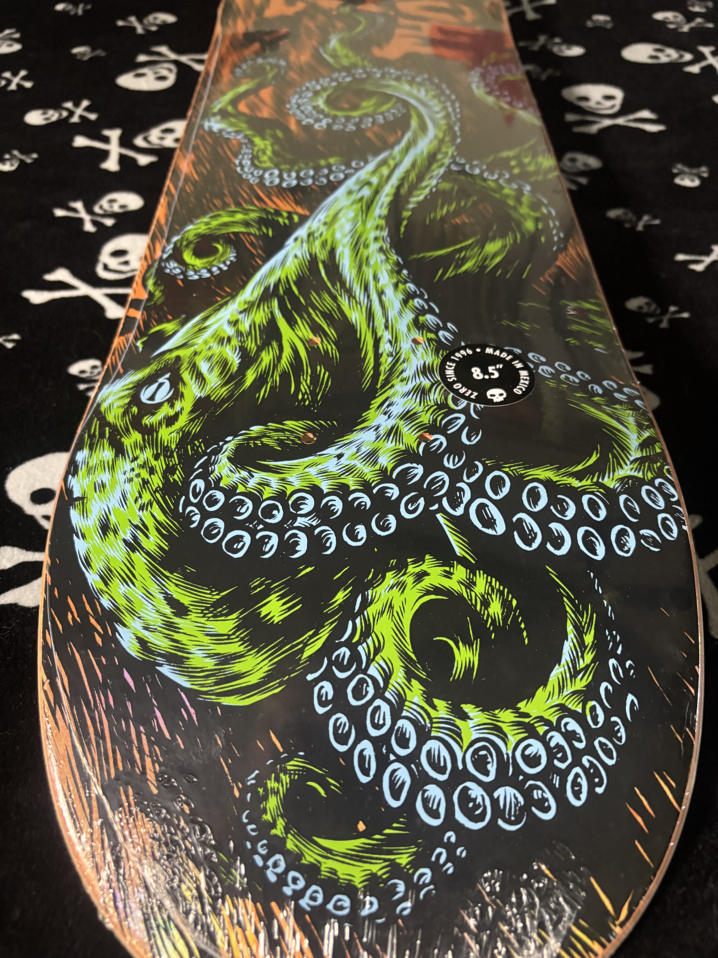 ZERO~ THOMAS OCTOPUS ORANGE HOLOGRAPHIC FOIL SKATEBOARD DECK