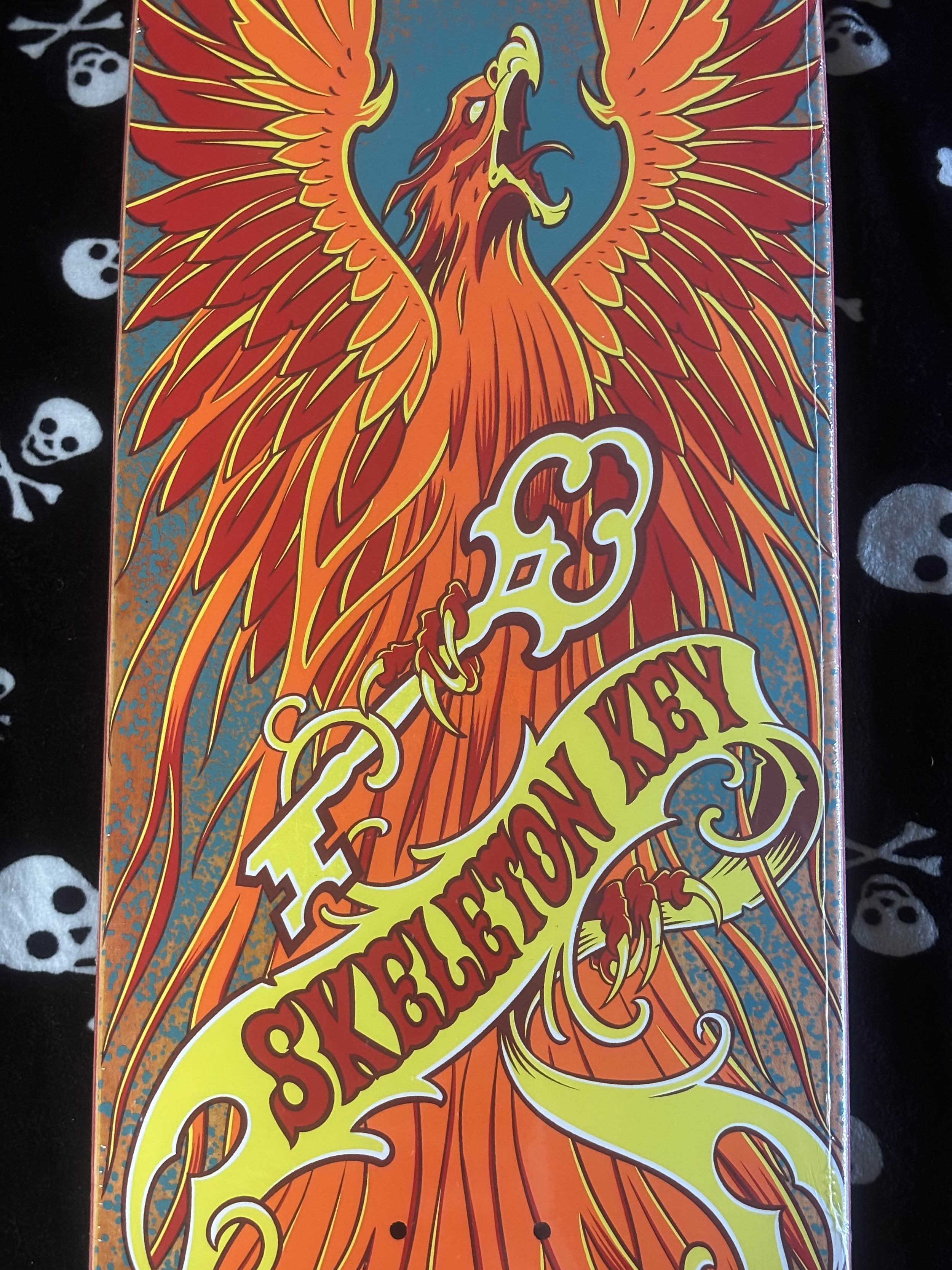 SKELETON KEY~ DARREN NAVARRETTE PHOENIX SHAPED SKATEBOARD DECK