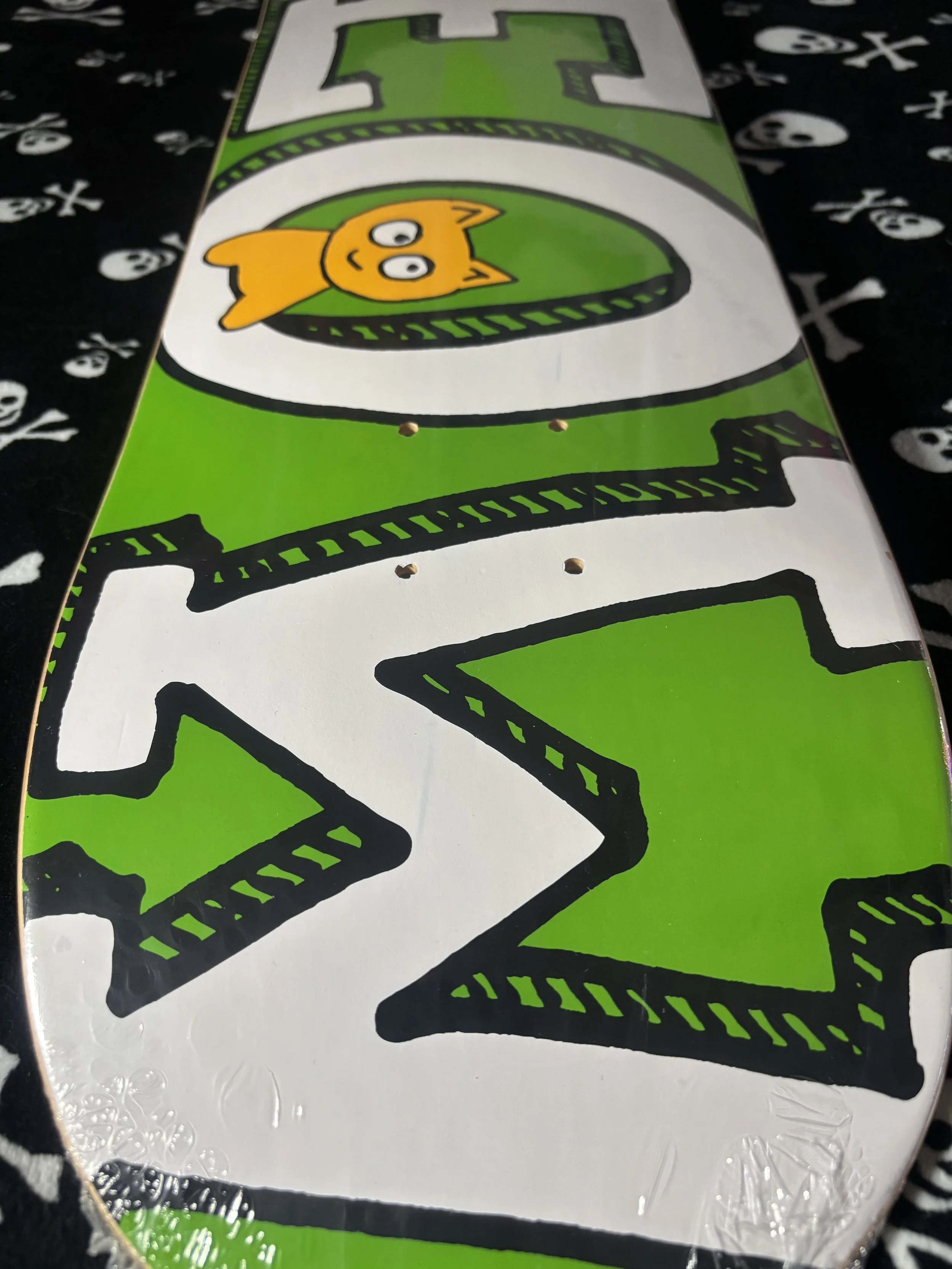 MEOW~ MEOW LOGO GREEN SKATEBOARD DECK