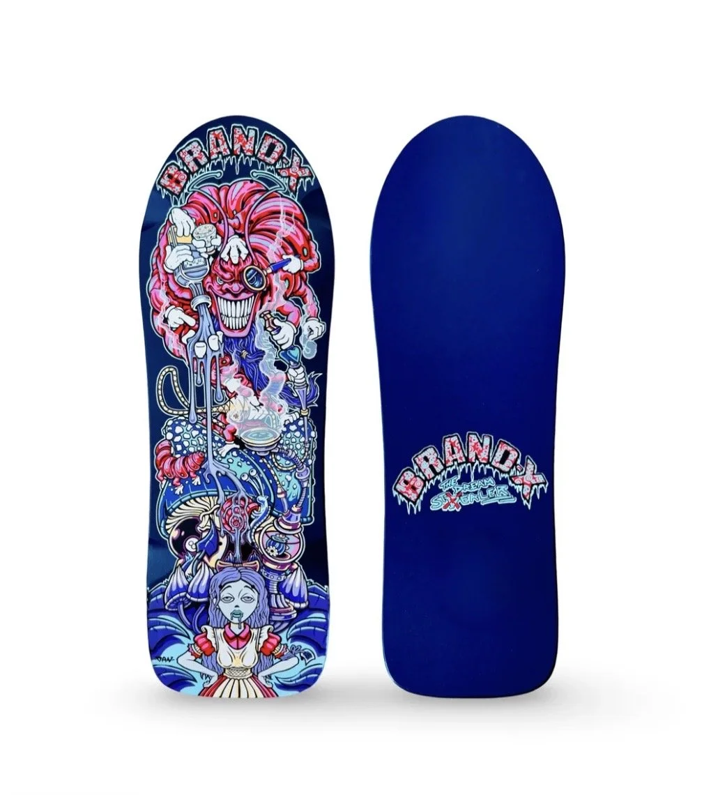 BRAND-X ~ DREAM STEALER LIMITED EDITION HAND PAINTED CELASTICS HOLO DIP SKATEBOARD DECK