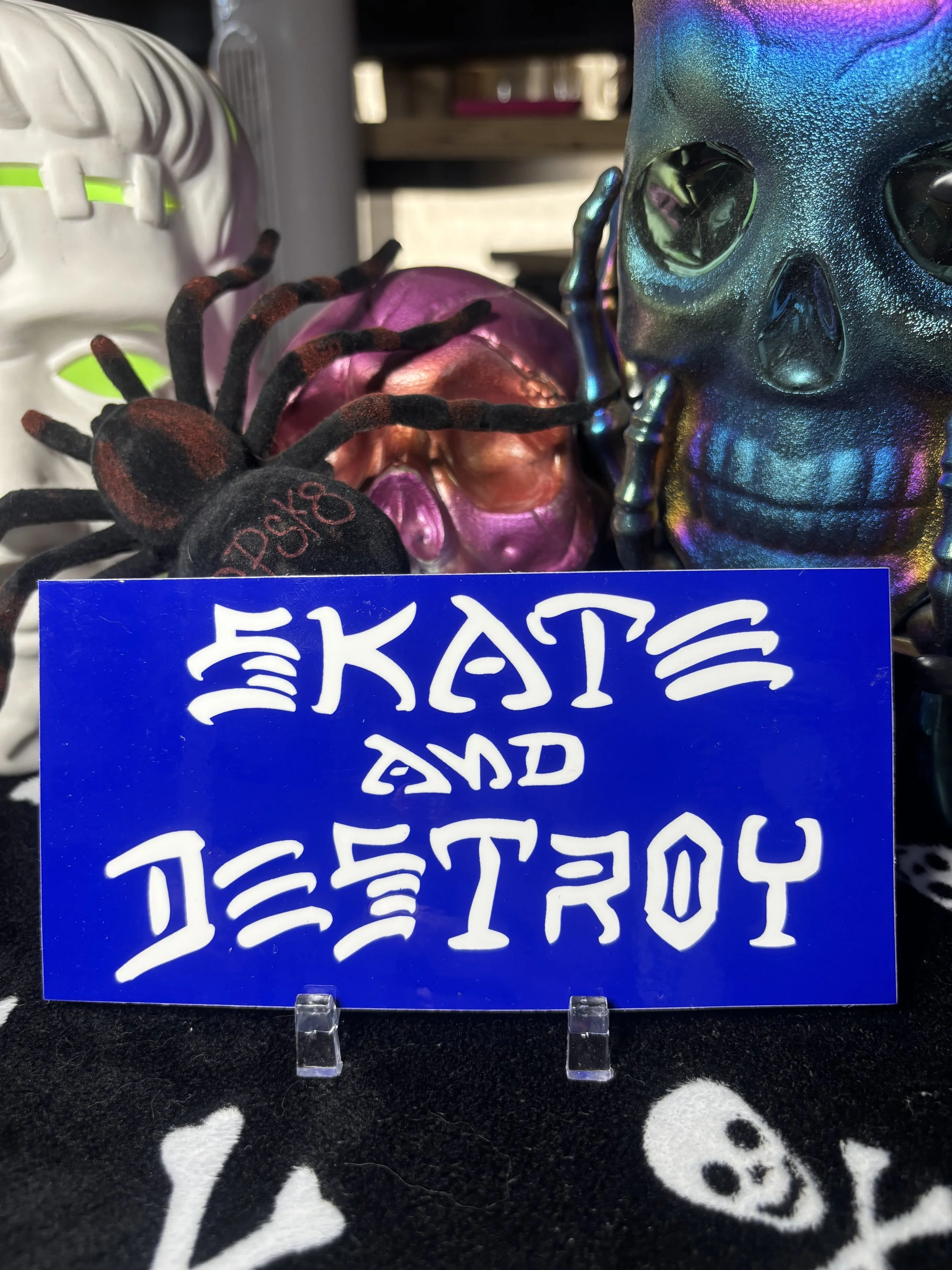 SKATE AND DESTROY BLUE/WHITE STICKER