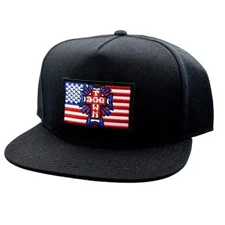 DOGTOWN FLAG PATCH SNAPBACK BLACK HAT