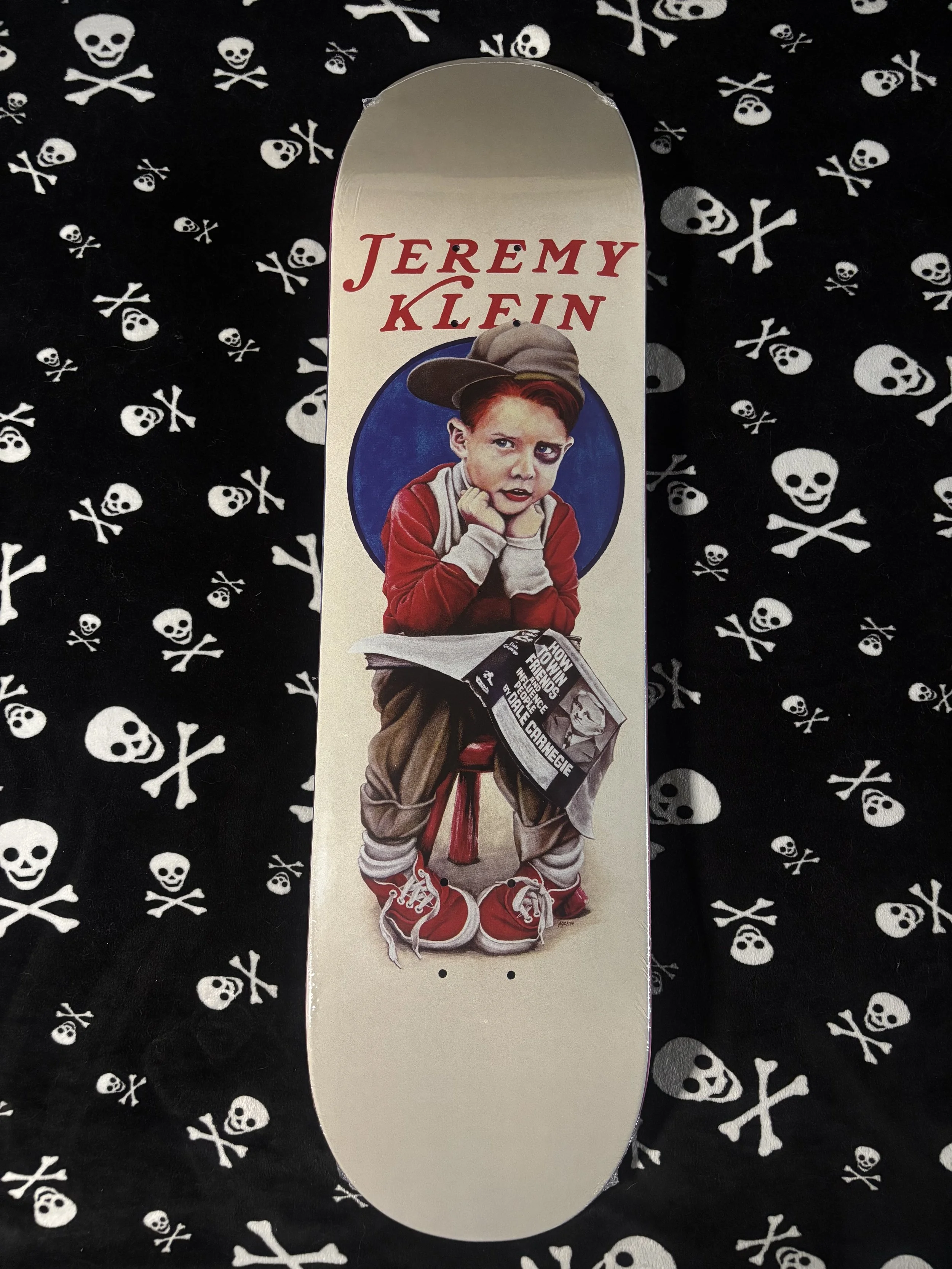 WORLD INDUSTRIES~ JEREMY KLEIN BLACK EYE KID EX7 SLICK REISSUE SKATEBOARD DECK
