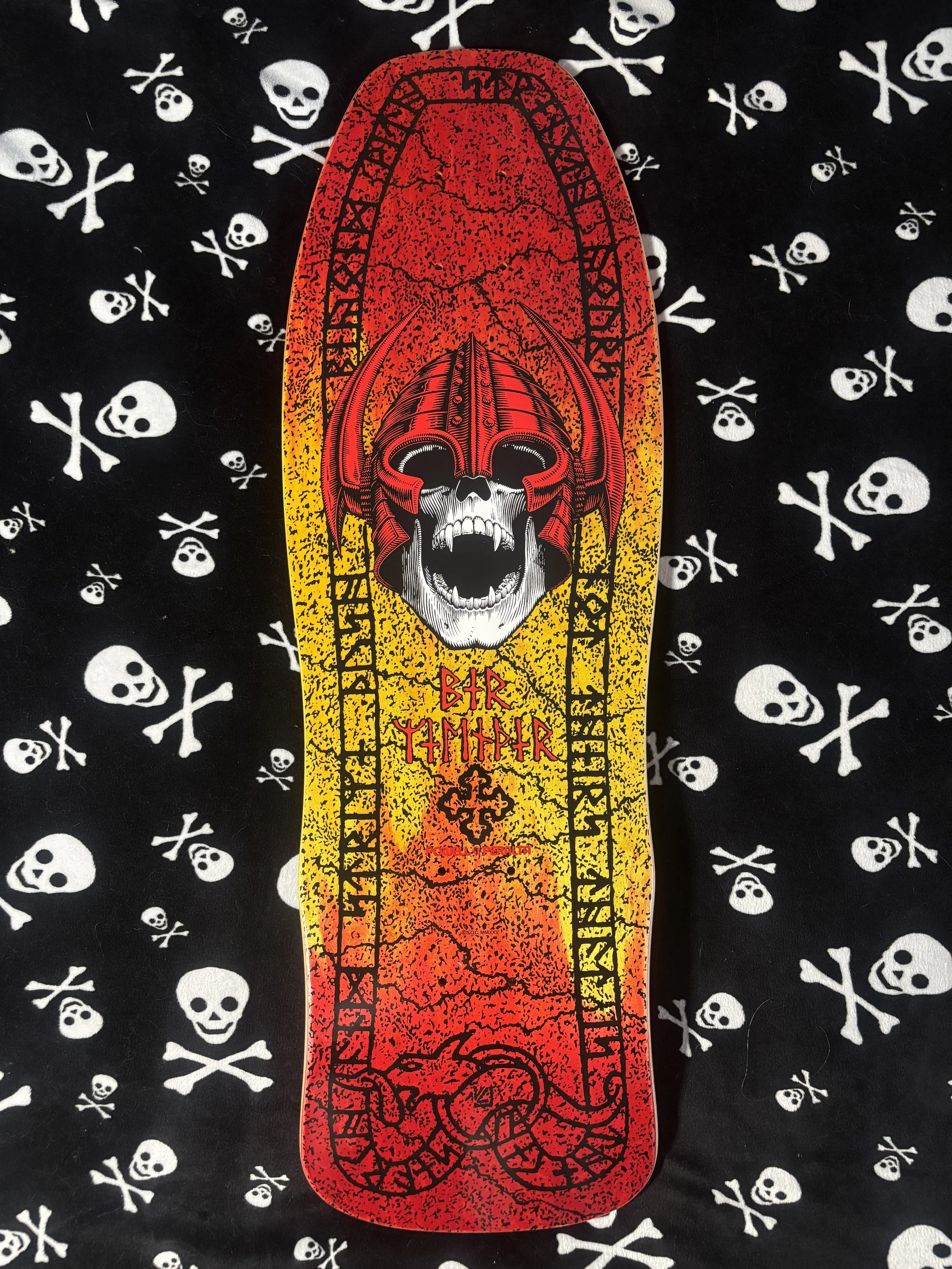 POWELL PERALTA~ WELINDER CLASSIC RED / YELLOW FADE SKATEBOARD DECK