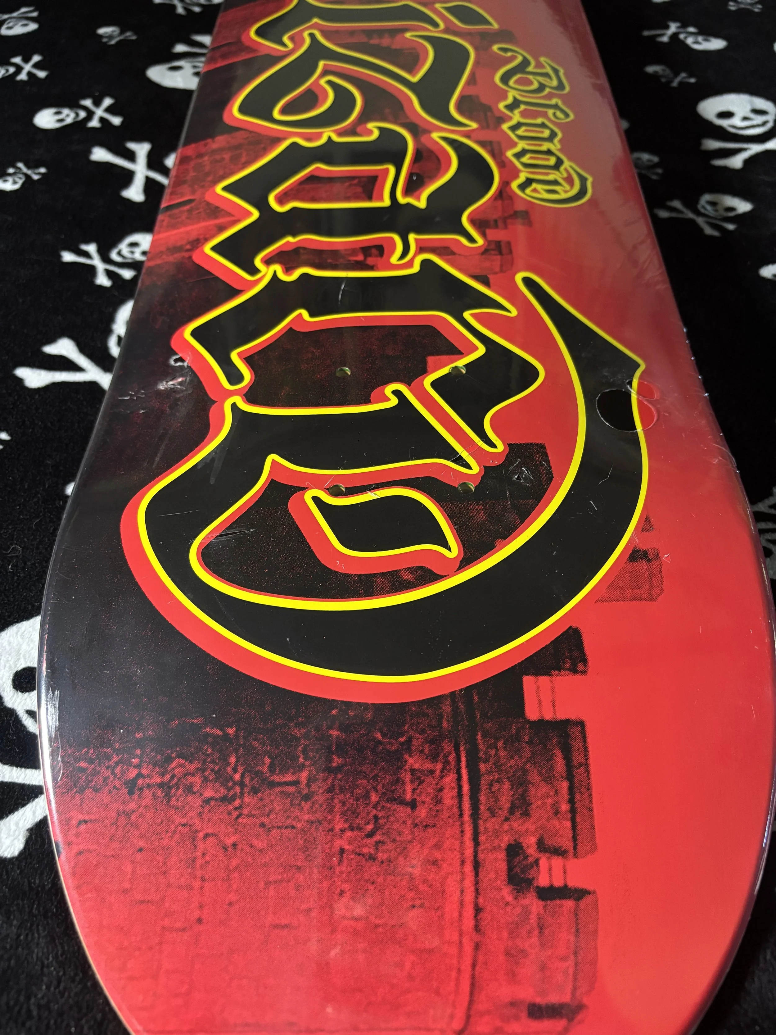 BLOOD WIZZARD~ BLEMISHED CASTEL SCRIPT SKATEBOARD DECK