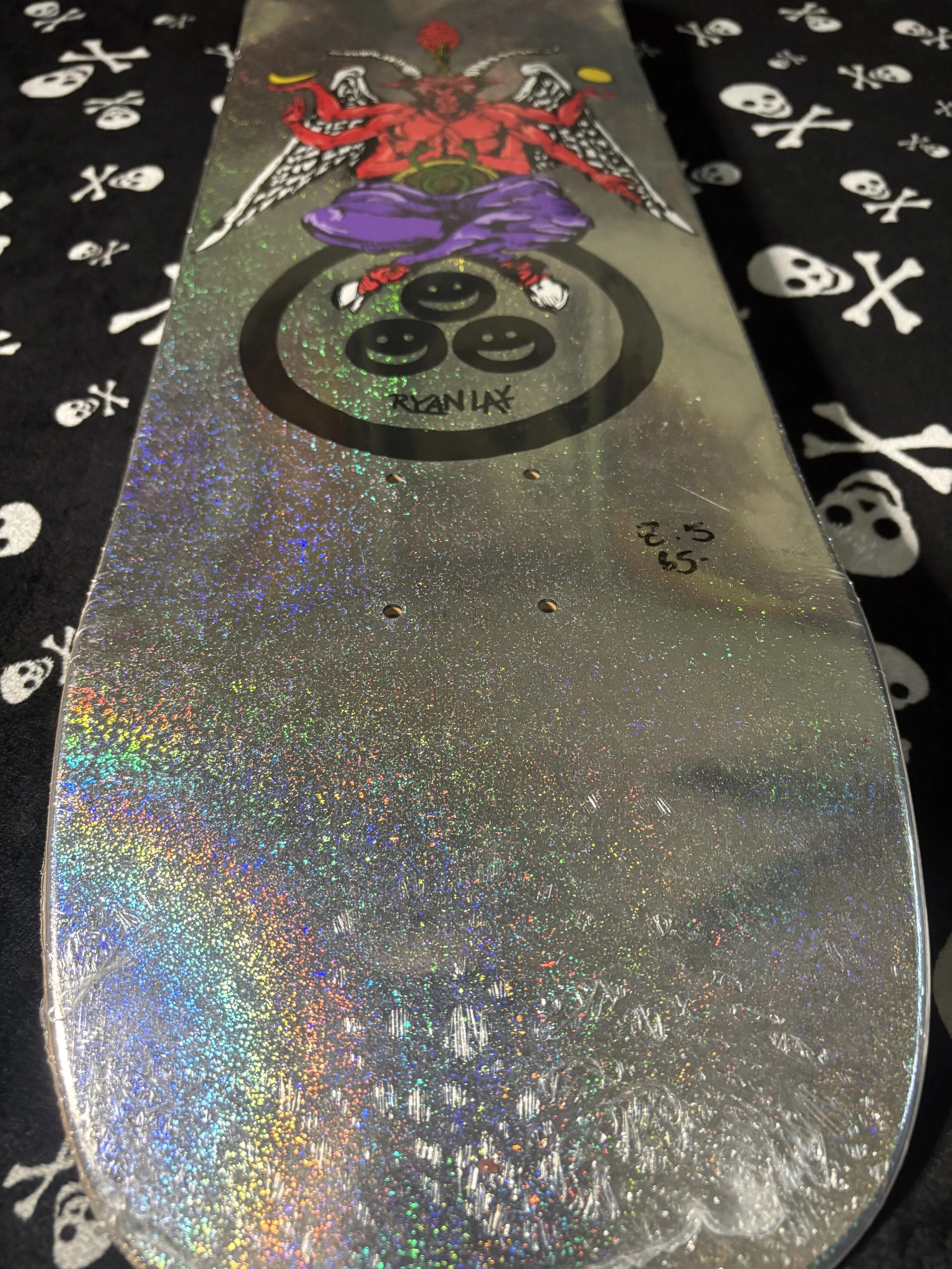 WELCOME~ BAPHOLIT- RYAN LAY PRO MODEL STONECHIPER GLITTER PRISM FOIL SKATEBOARD DECK