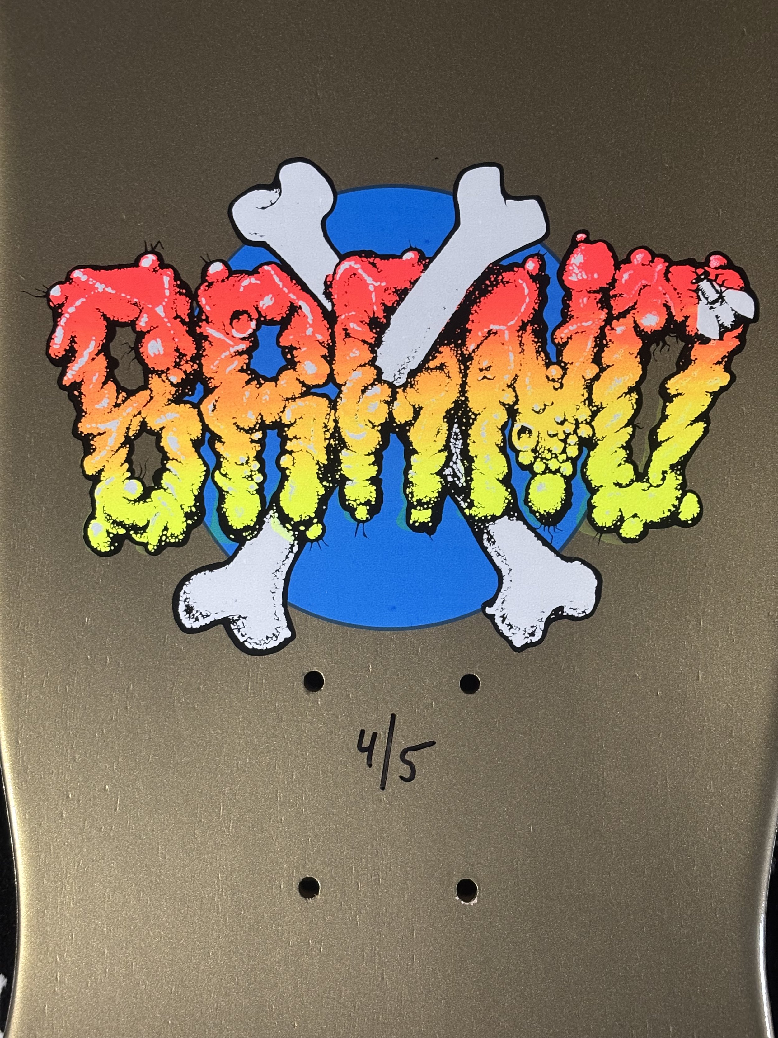 BLEMISHED- BRAND•X•TOXIC~ X-DREAM METALLIC GOLD SKATEBOARD DECK