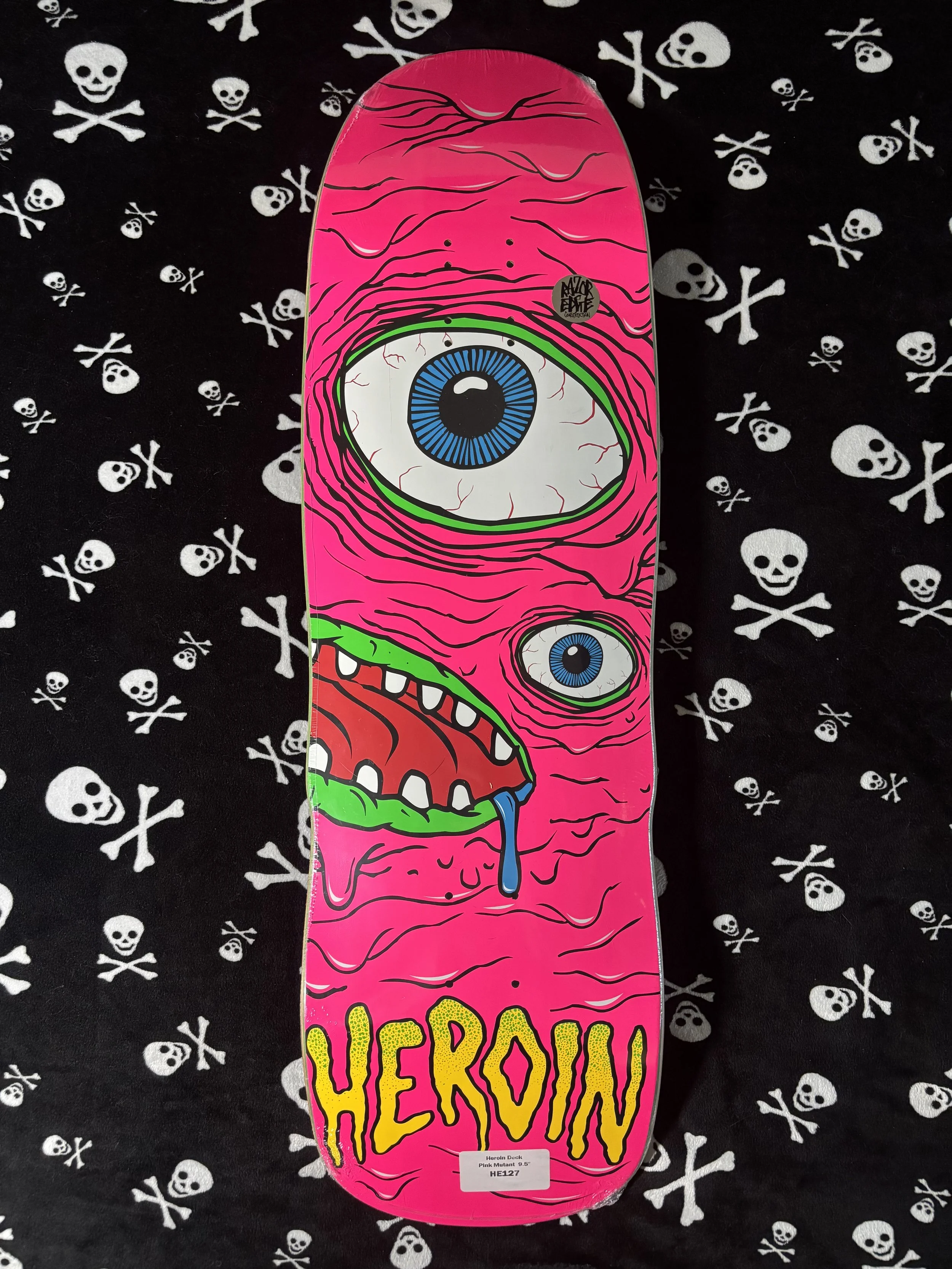 HEROIN~ BLEMISHED PINK MUTANT SKATEBOARD DECK