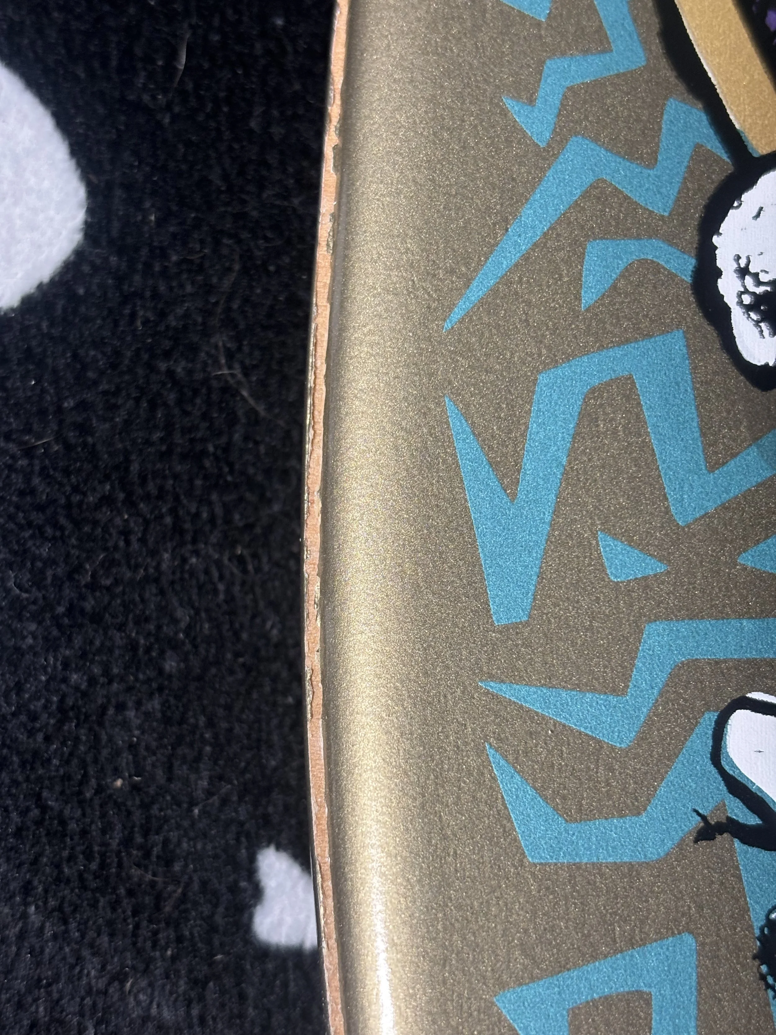 BLEMISHED- BRAND•X•TOXIC~ X-DREAM METALLIC GOLD SKATEBOARD DECK