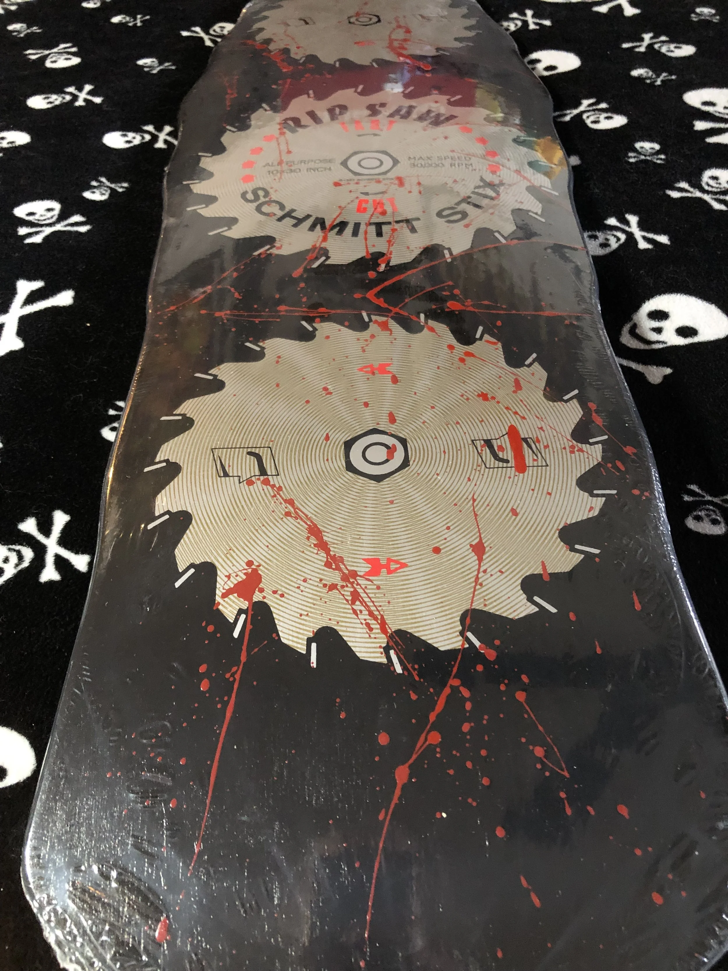 SCHMITT STIK RIP SAW BLOOD SPLATTER LIMITED EDITION SKATEBOARD DECK ...