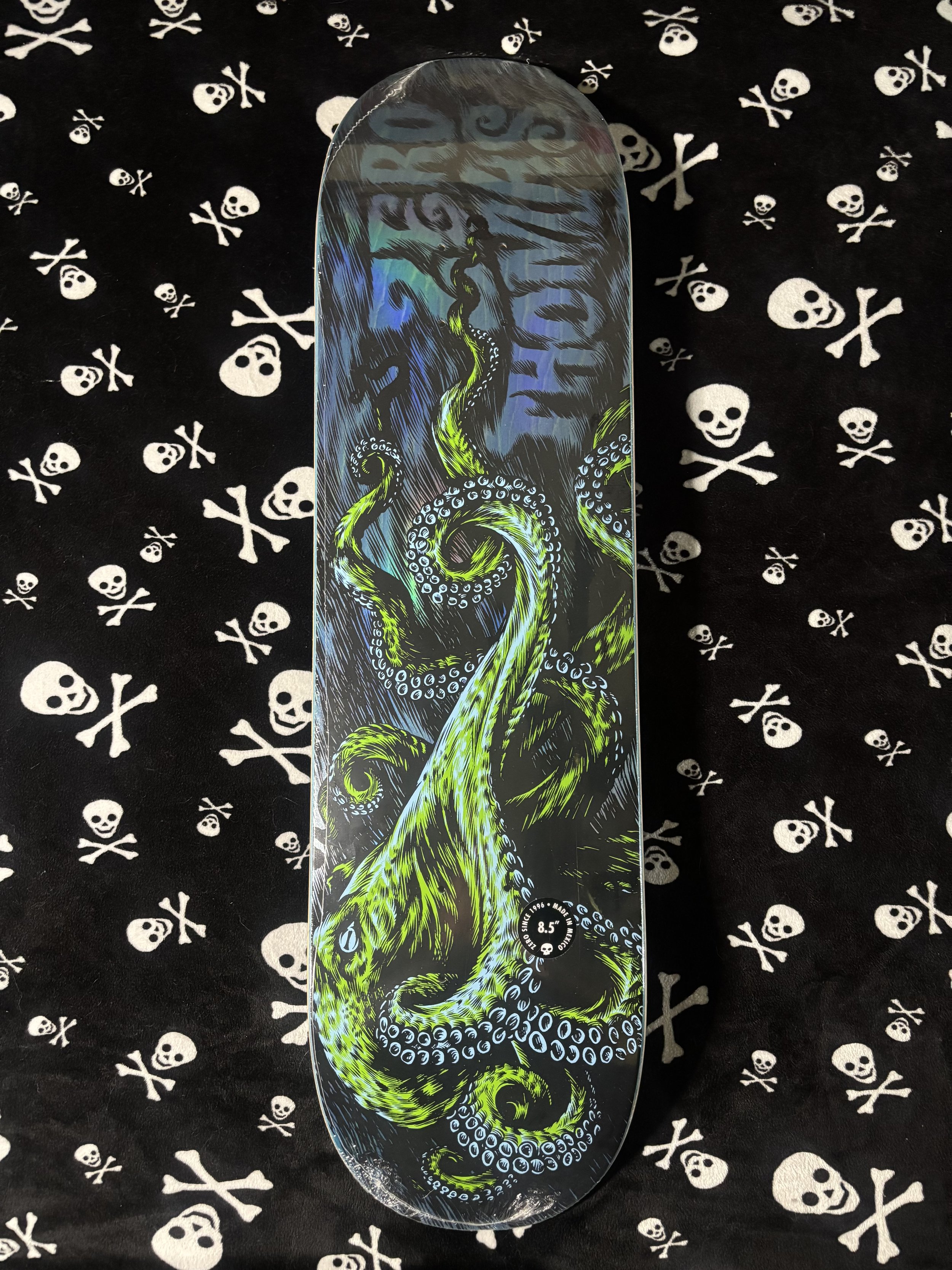 ZERO~ THOMAS OCTOPUS BLUE HOLOGRAPHIC FOIL SKATEBOARD DECK