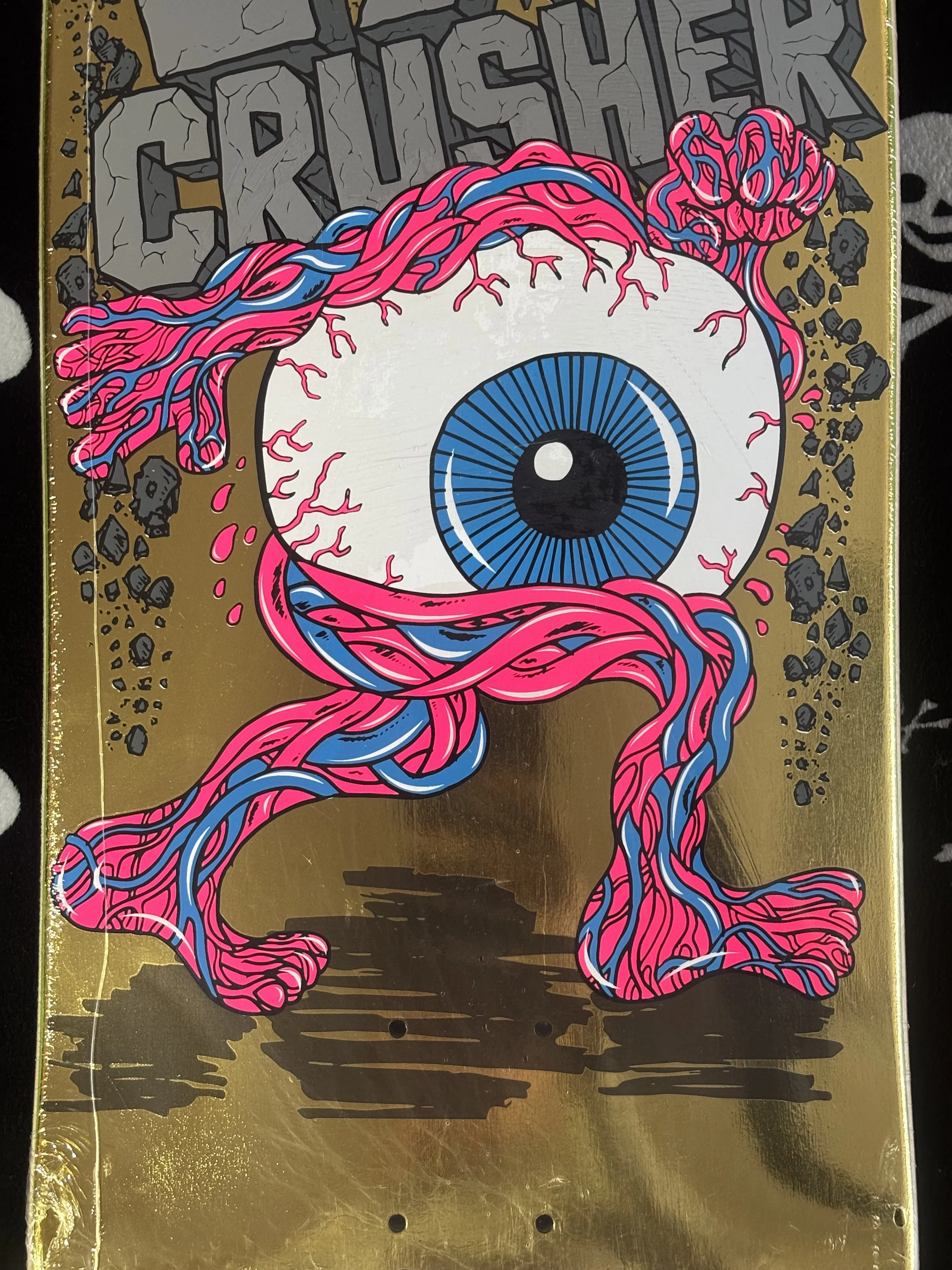 HEROIN~ NOLAN HOUGHTON EYE CRUSHER SHAPED SKATEBOARD DECK