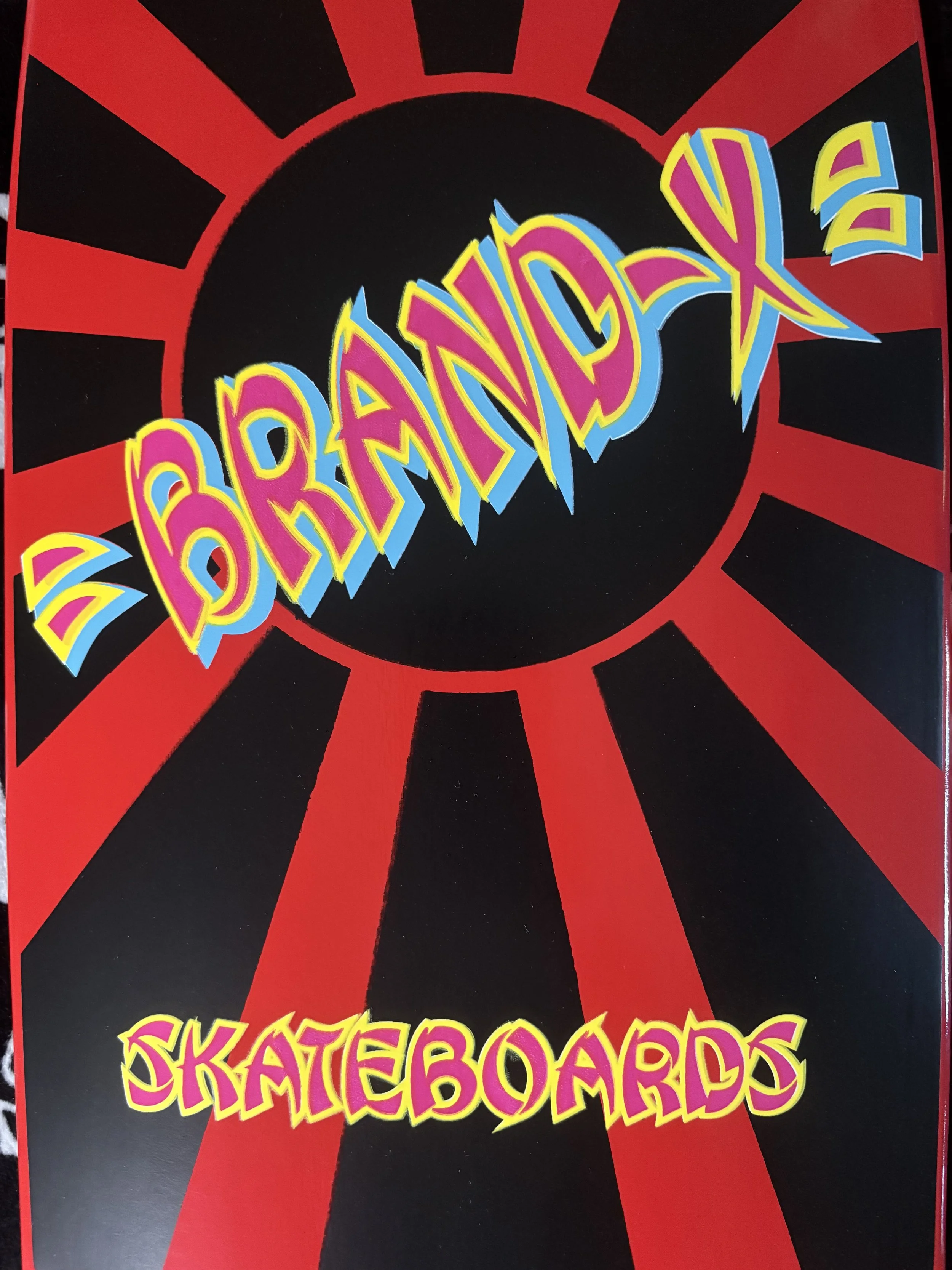 BRAND•X•TOXIC~ "FIRST LIGHT" HAND PAINTED RED SKATEBOARD DECK