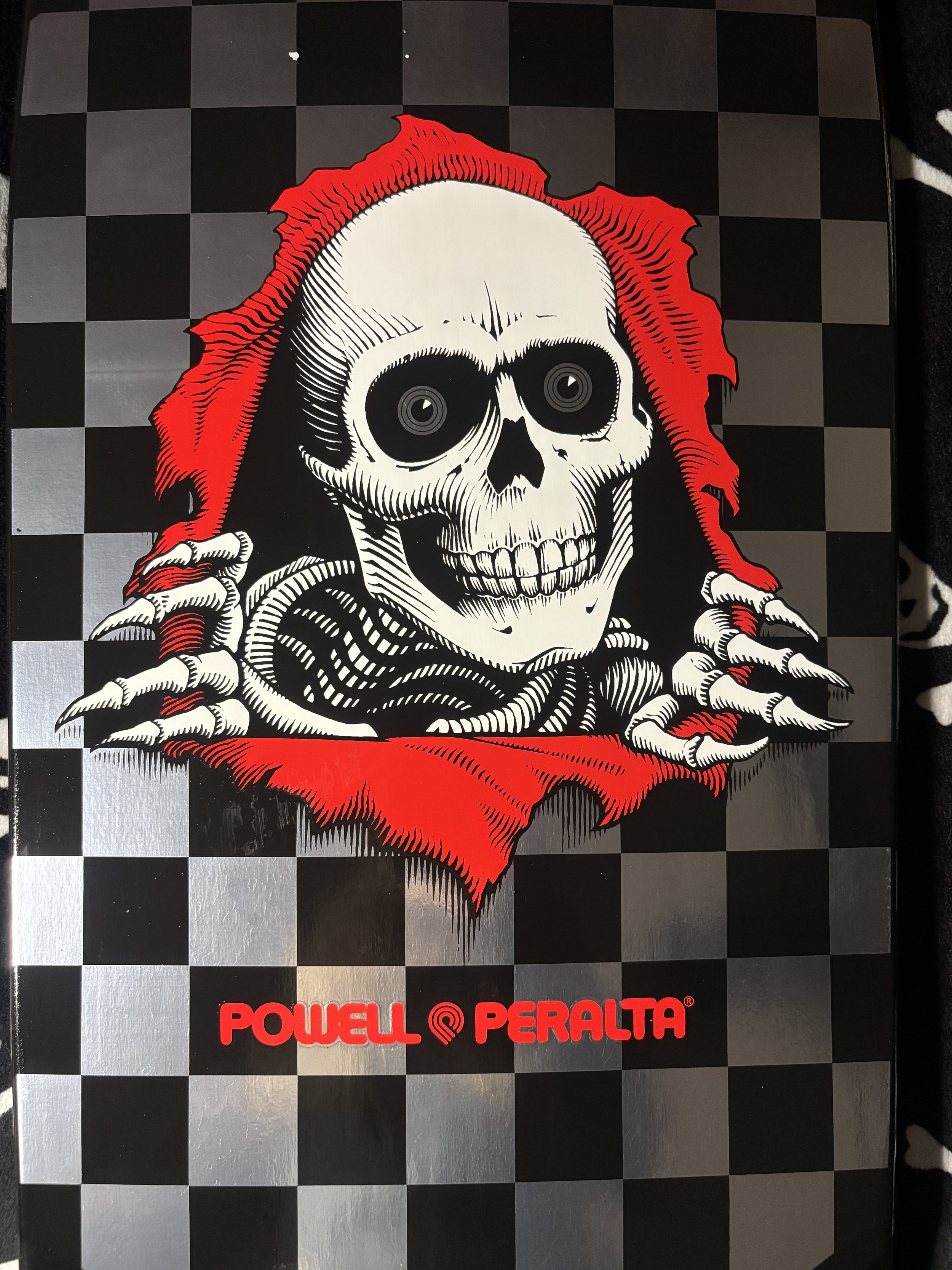 POWELL PERALTA~ OG RIPPER CHECKER REISSUE SILVER FOIL INK SKATEBOARD DECK