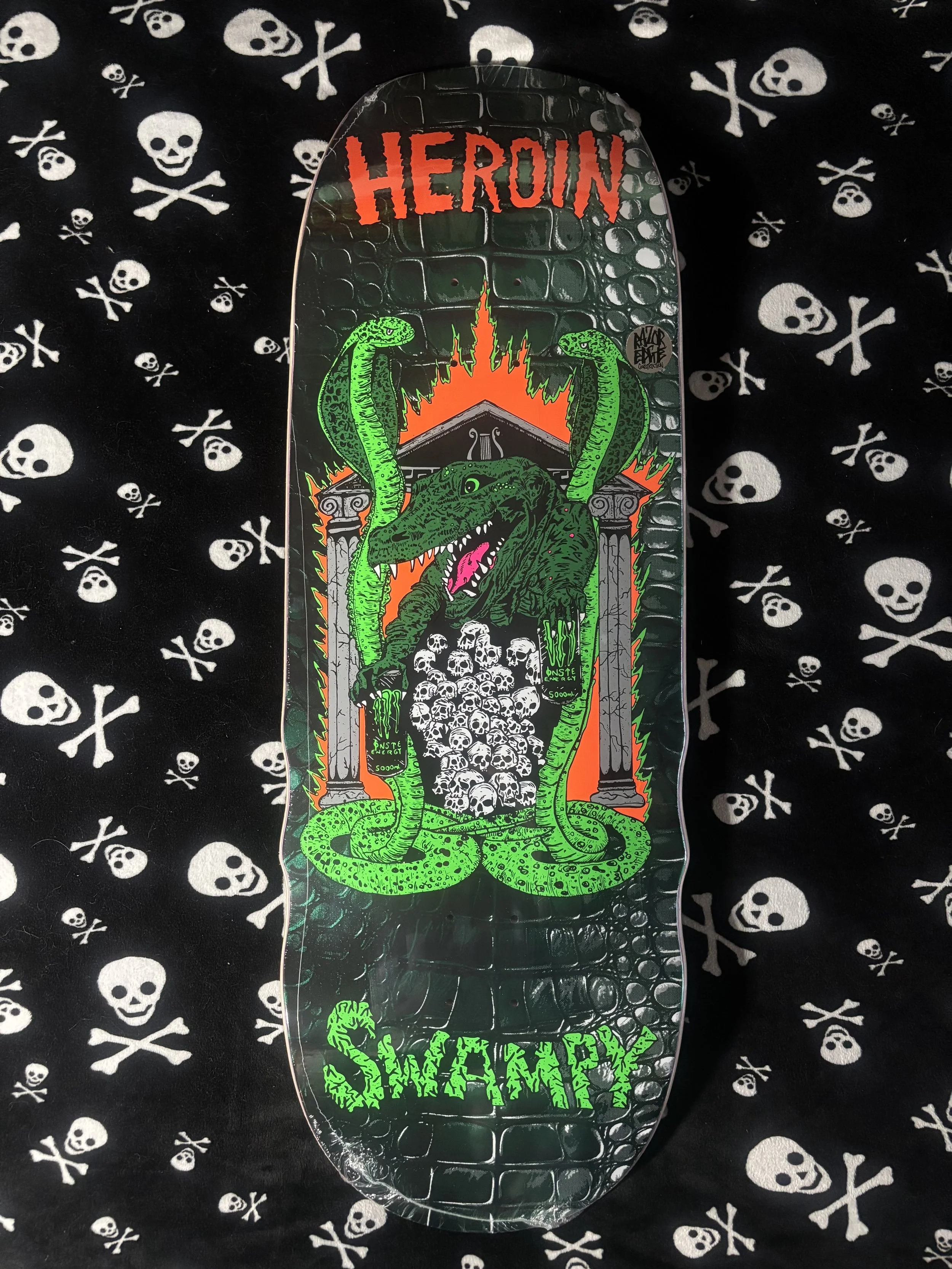 HEROIN~ SWAMPY KNOCKOFF SKATEBOARD DECK