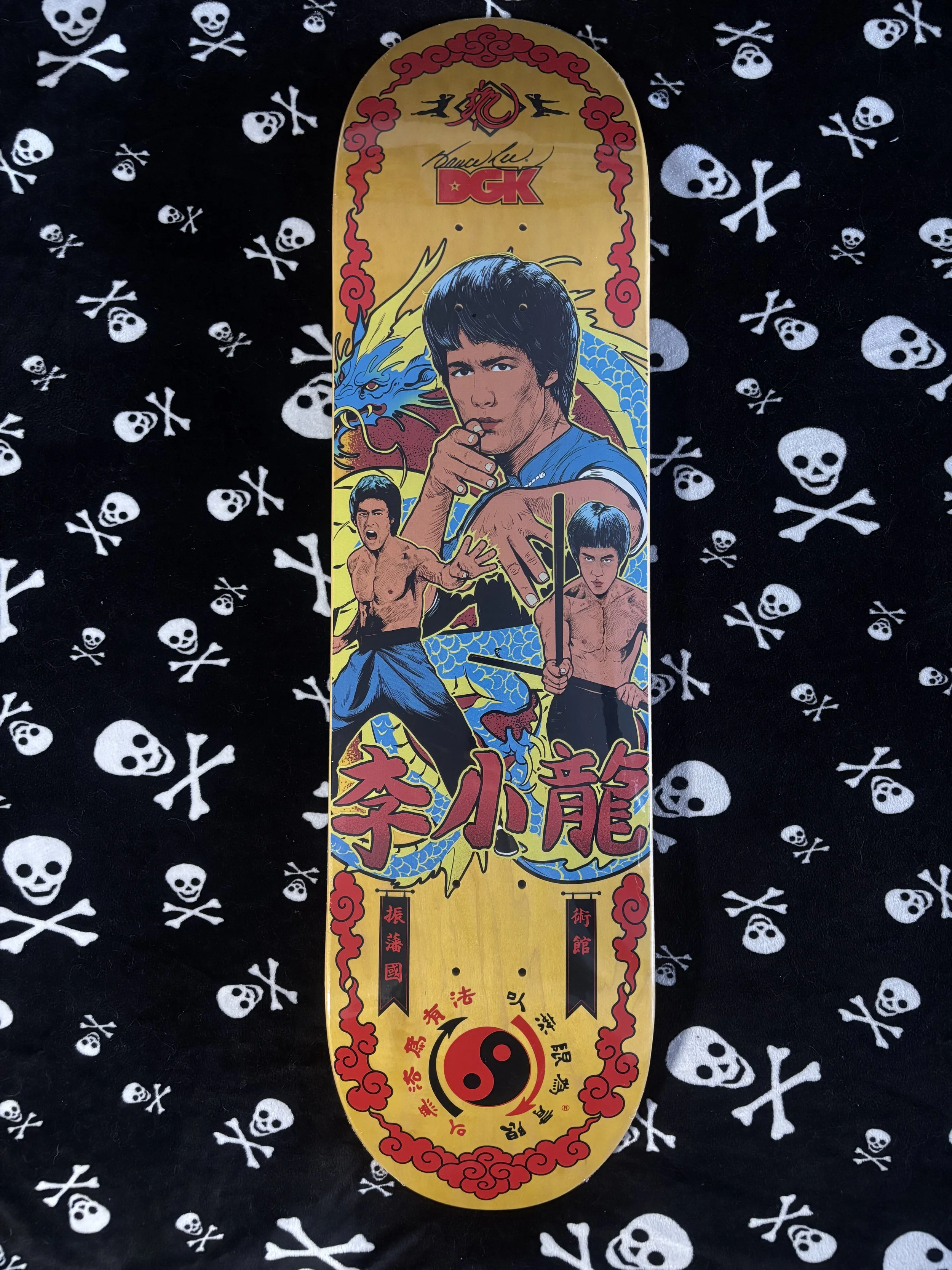DGK~ X BRUCE LEE FURY  YELLOW SKATEBOARD DECK