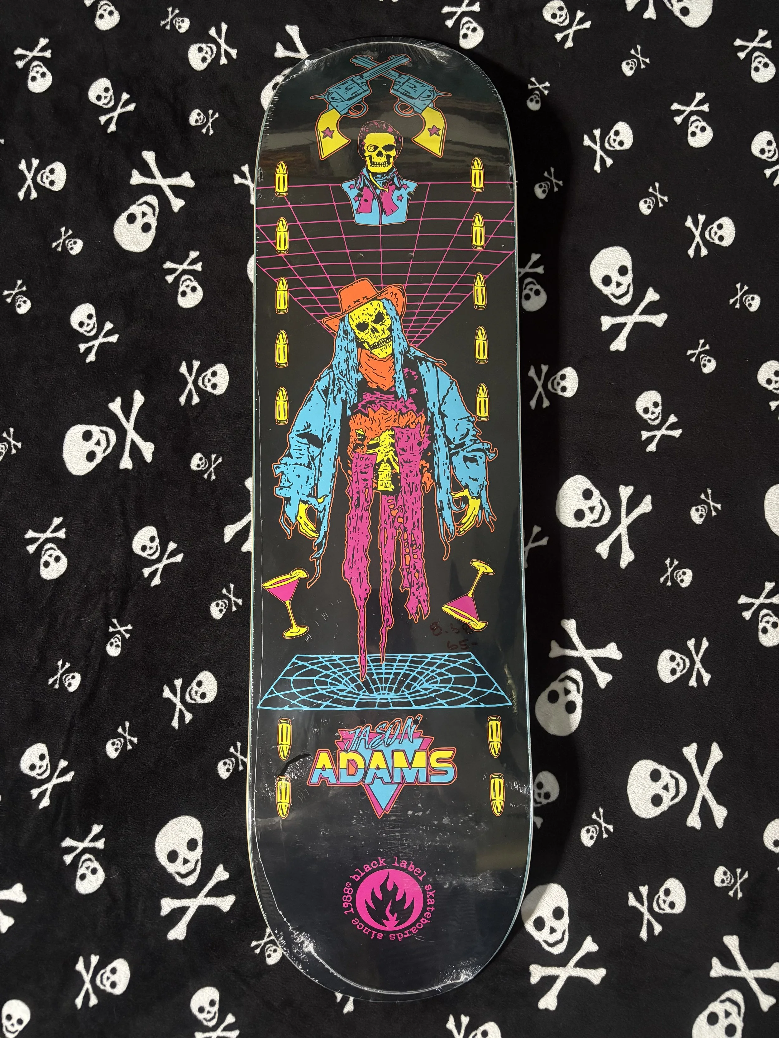 BLACK LABEL~ JASON ADAM'S PRO MODEL "BLACK FUNERAL" SKATEBOARD DECK