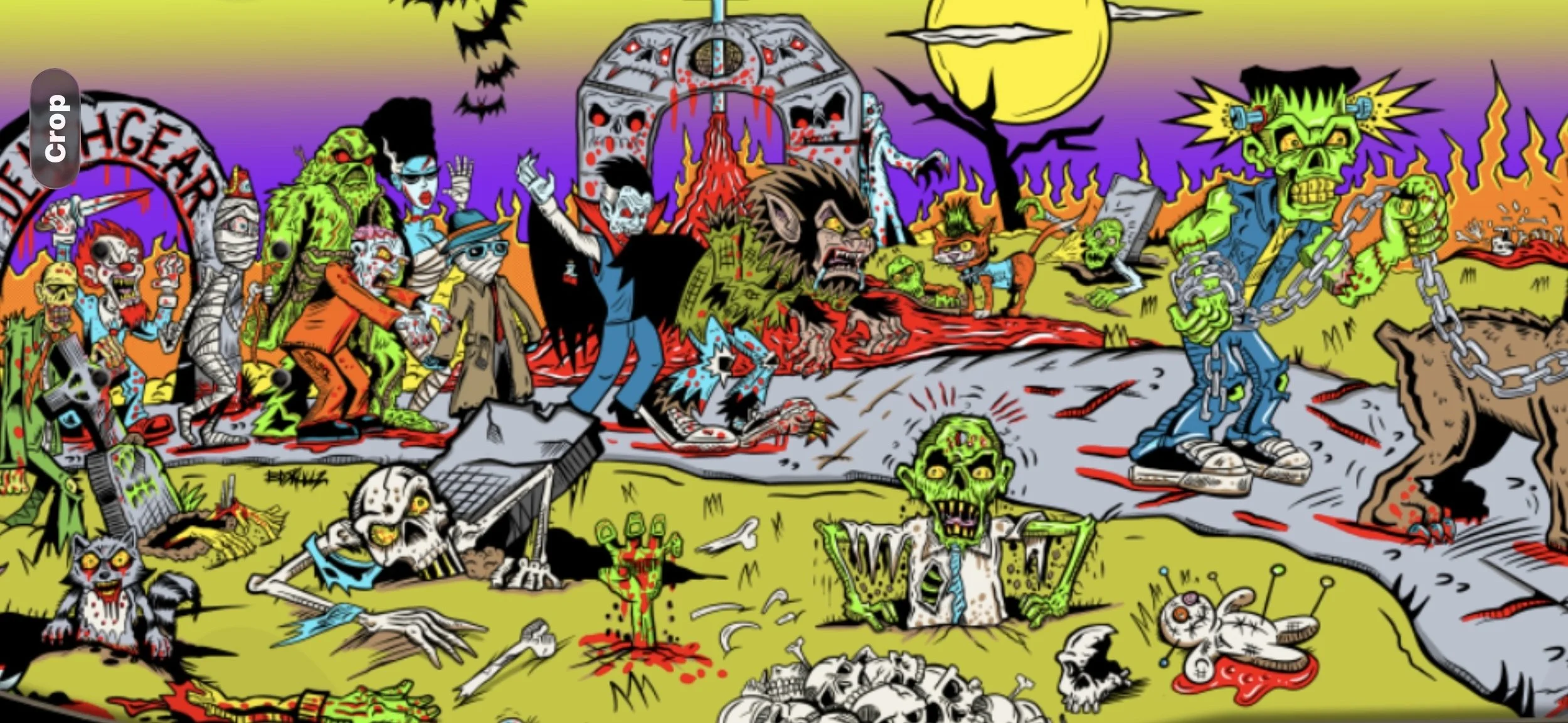 DEATHGEAR SKATEBOARDS~ “THERE GHOULS THE NEIGHBORHOOD”  EXTREMELY LIMITED TO 25  SKATEBOARD DECKS