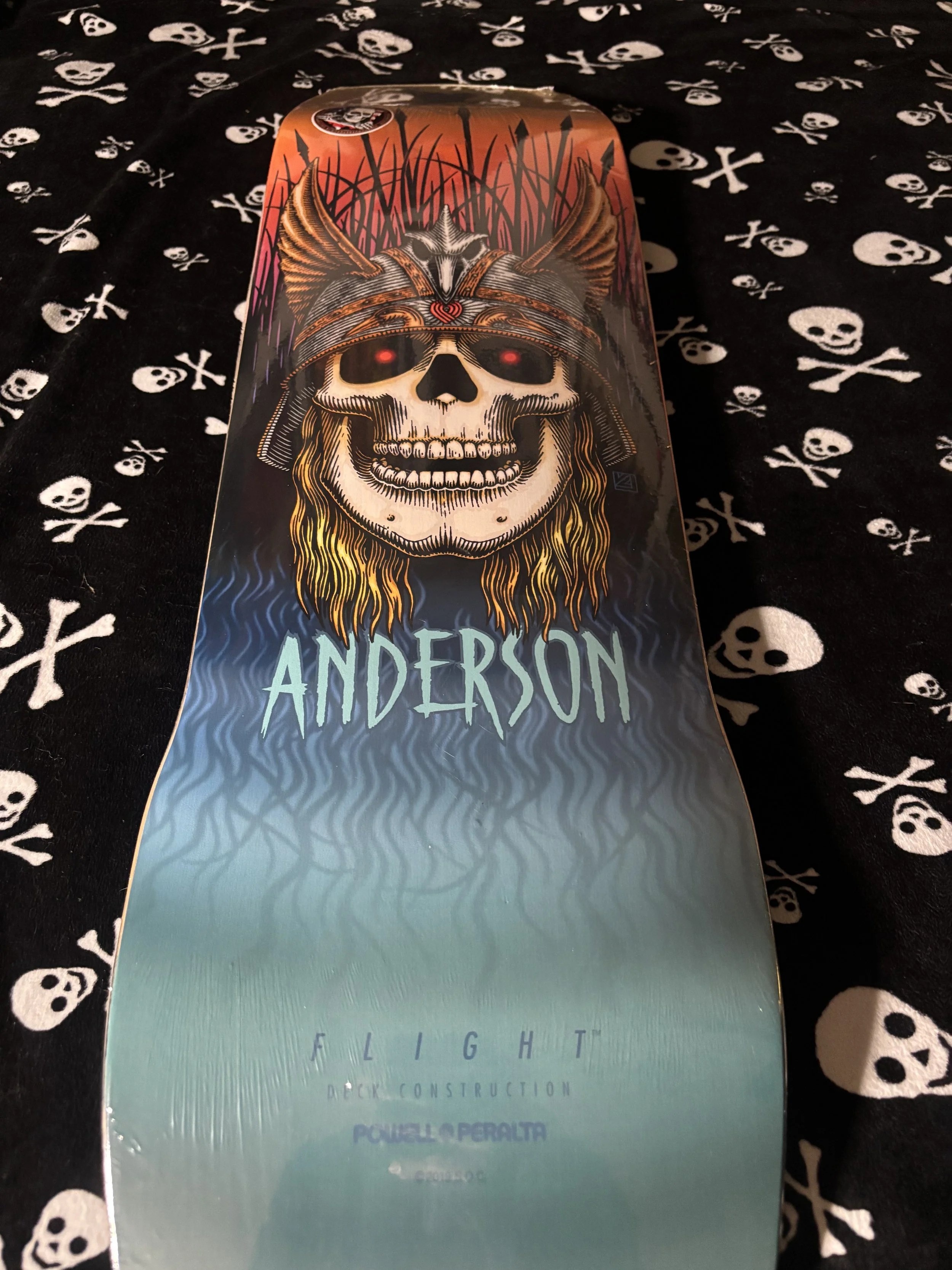 POWELL PERALTA~ ANDERSON HERON SKULL 9.13 SKATEBOARD DECK