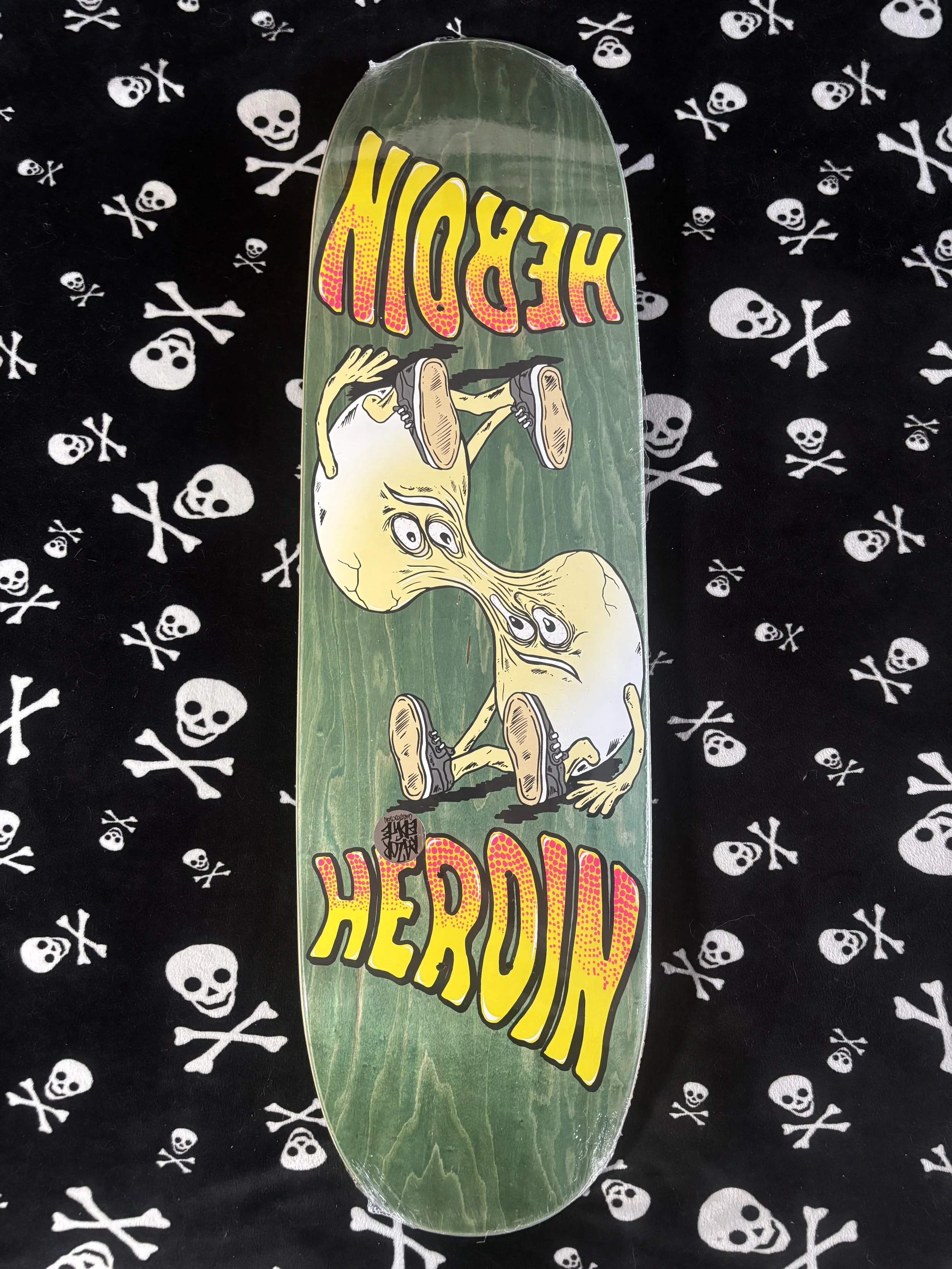 HEROIN~ TEAM MERGED EGG SHAPED SKATEBOARD DECK
