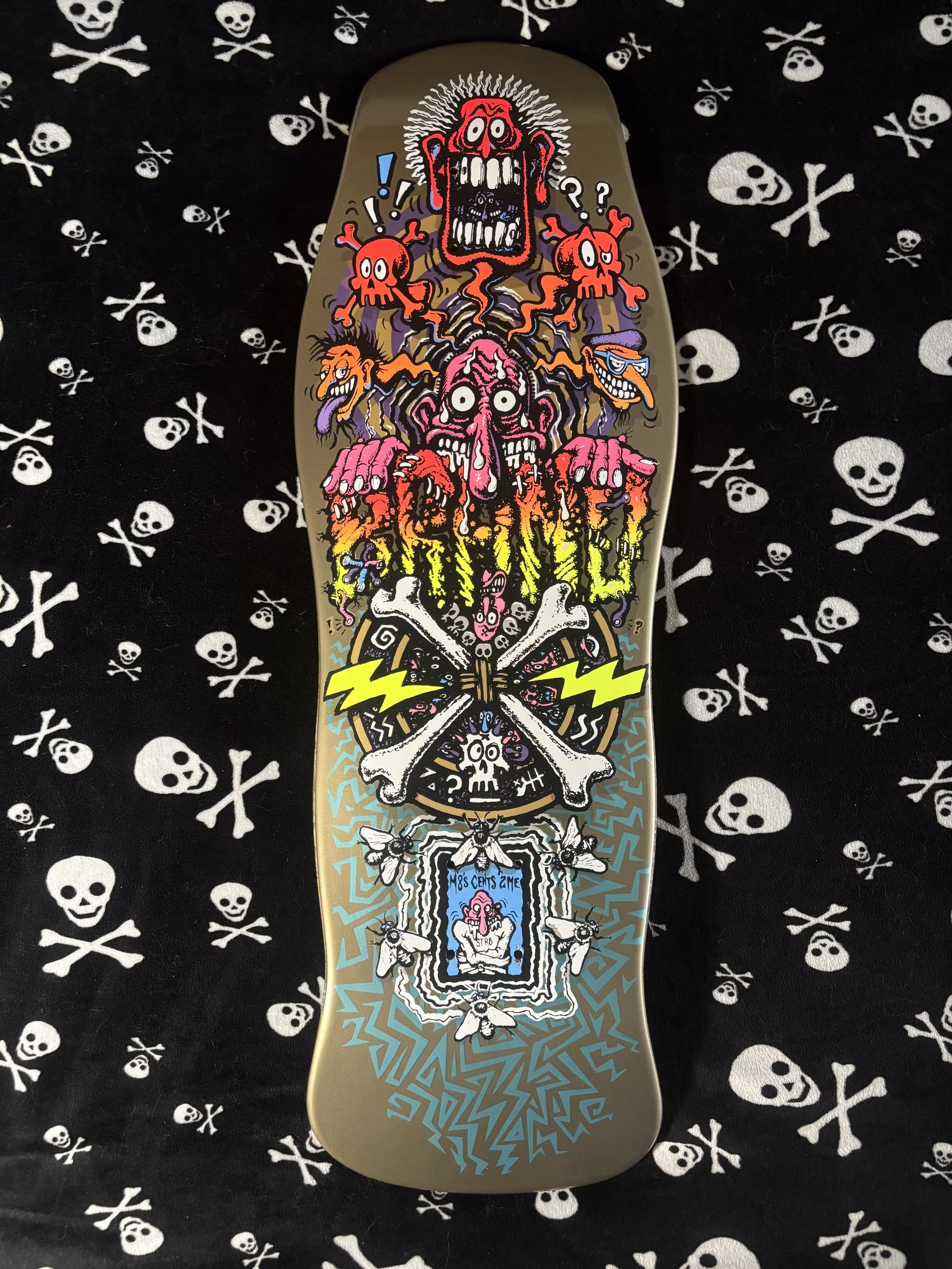 BLEMISHED- BRAND•X•TOXIC~ X-DREAM METALLIC GOLD SKATEBOARD DECK