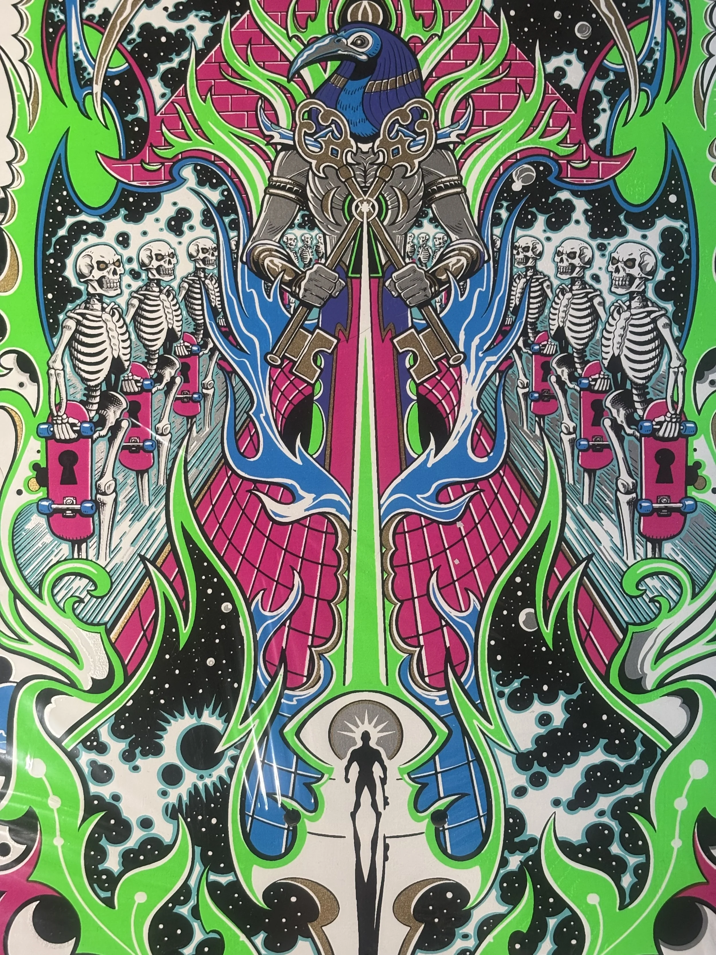 SKELETON KEY~ STAR CHART COSMIC SKATE SHAPED DECK