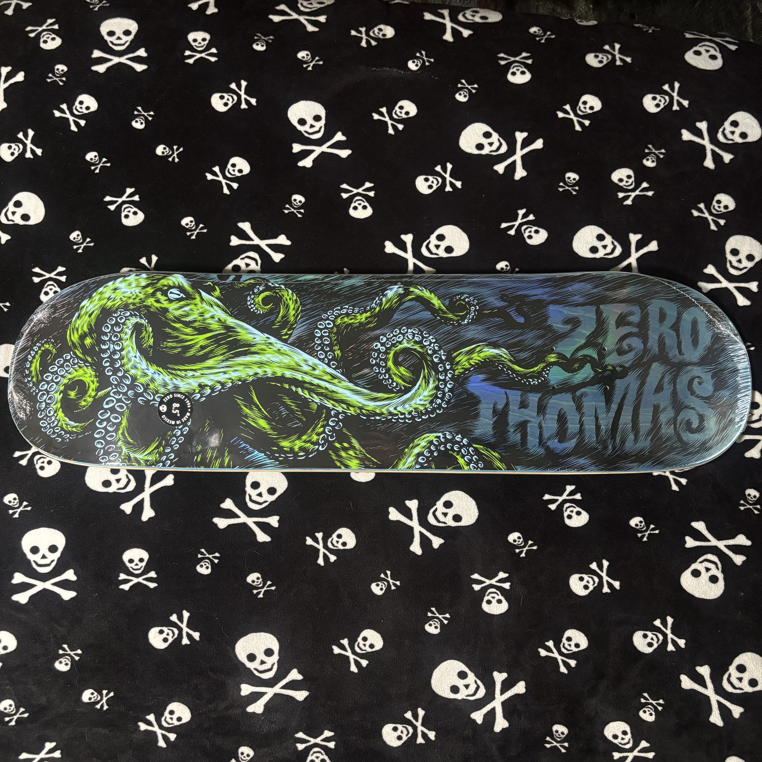 ZERO~ THOMAS OCTOPUS BLUE HOLOGRAPHIC FOIL SKATEBOARD DECK