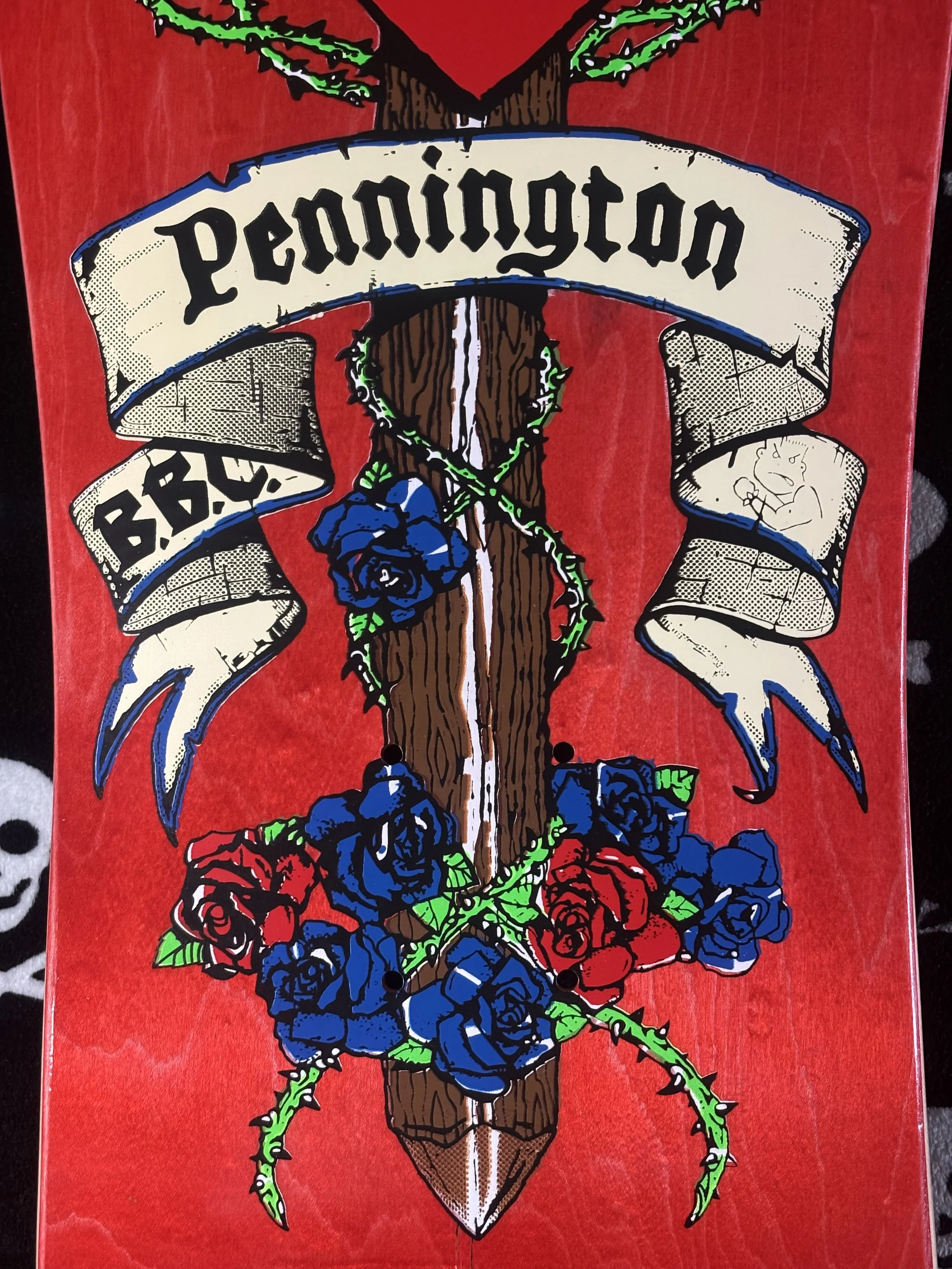 BRAND-X~ BRYAN PENNINGTON BBC CRUCIFIX SKATEBOARD DECK