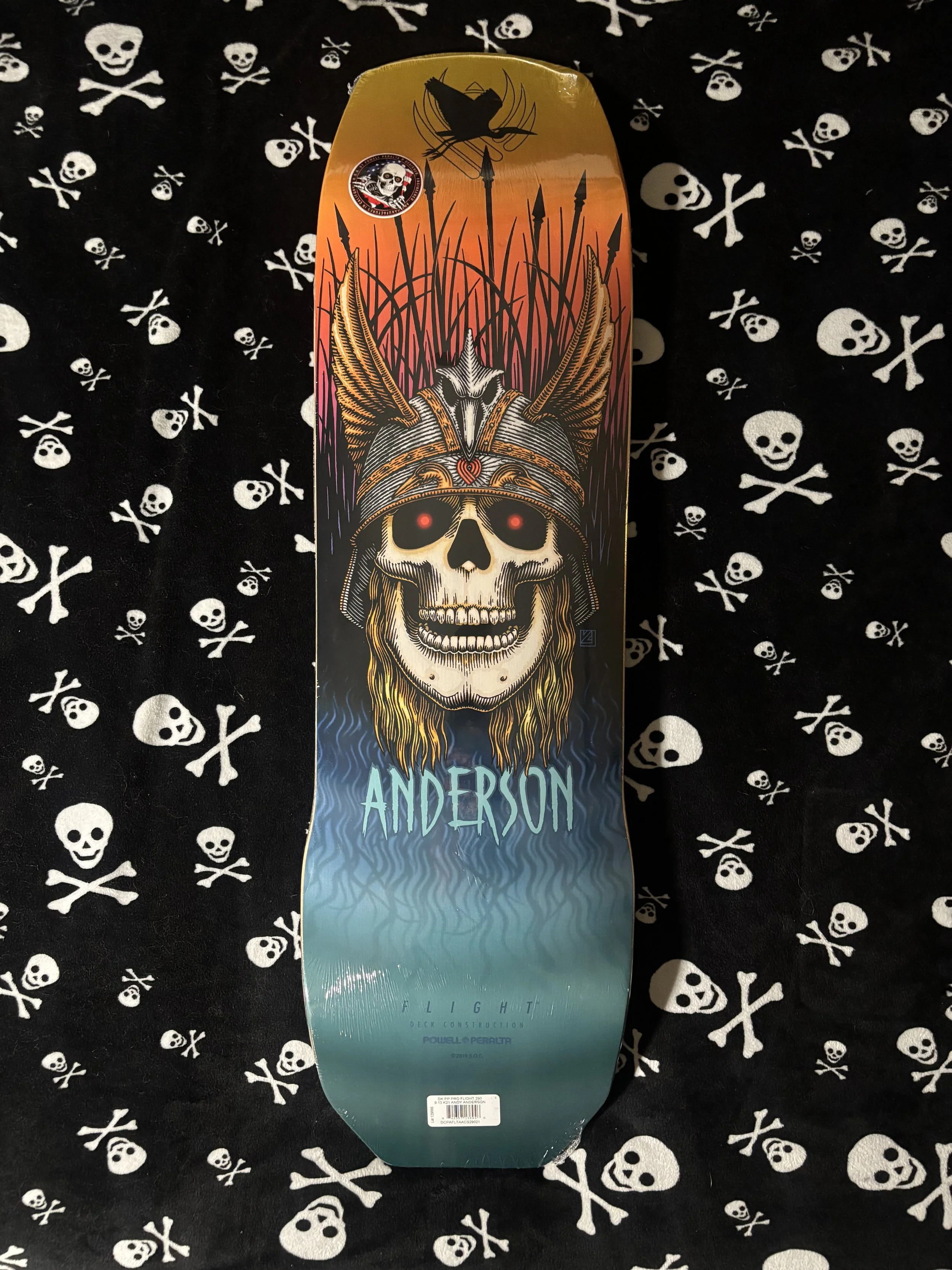 POWELL PERALTA~ ANDERSON HERON SKULL 9.13 SKATEBOARD DECK