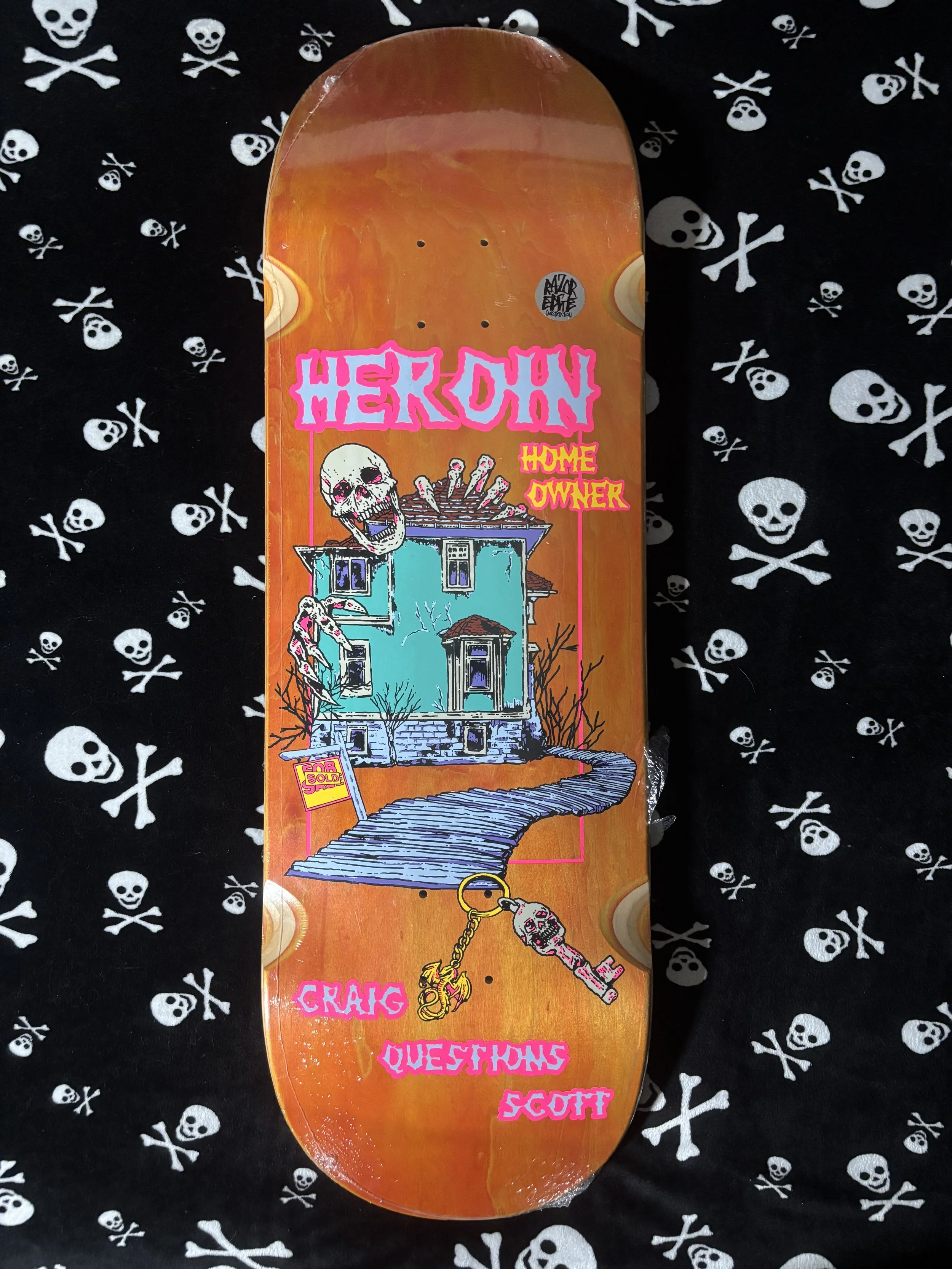 HEROIN~CRAIG QUESTIONS DIE TONIGHT SKATEBOARD DECK