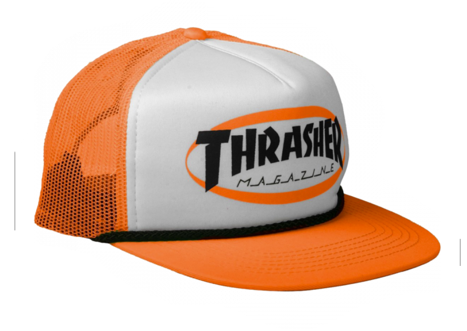 THRASHER MAGAZINE~  ORANGE ELLIPSE ROPE  ADJUSTABLE SNAPBACK HAT