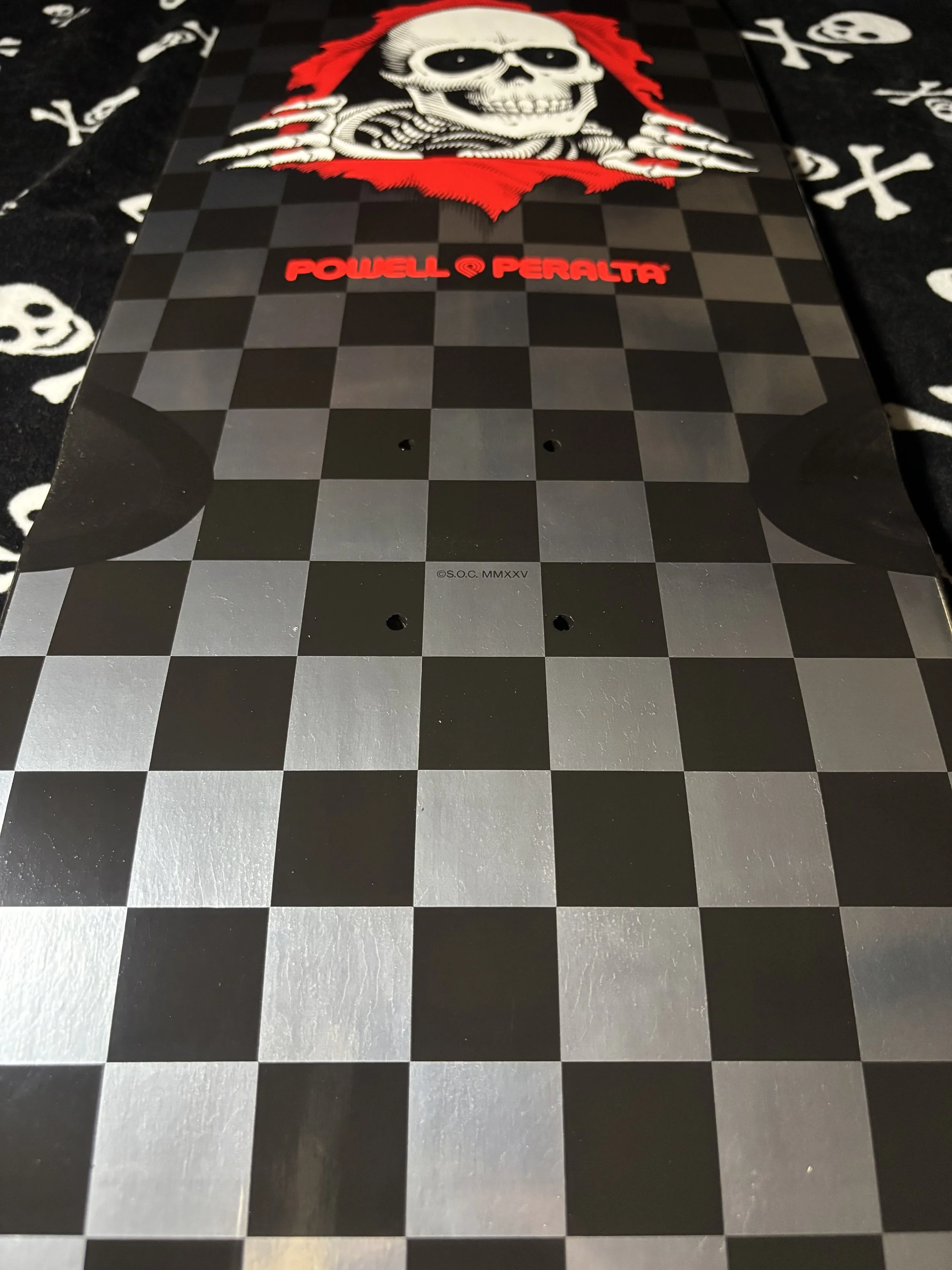 POWELL PERALTA~ OG RIPPER CHECKER REISSUE SILVER FOIL INK SKATEBOARD DECK