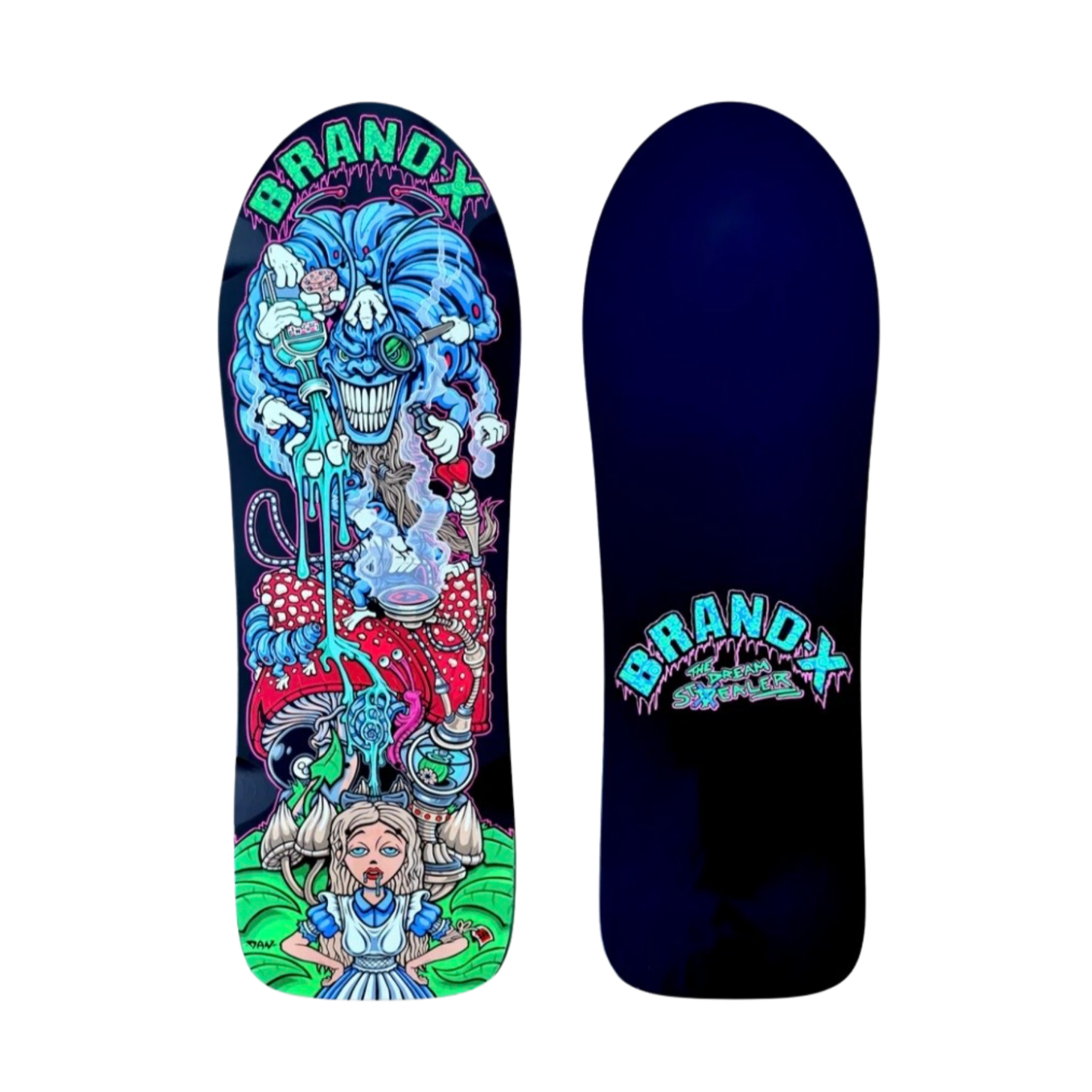 BRAND-X ~ DREAM STEALER LIMITED EDITION HAND PAINTED BLACK SKATEBOARD DECK