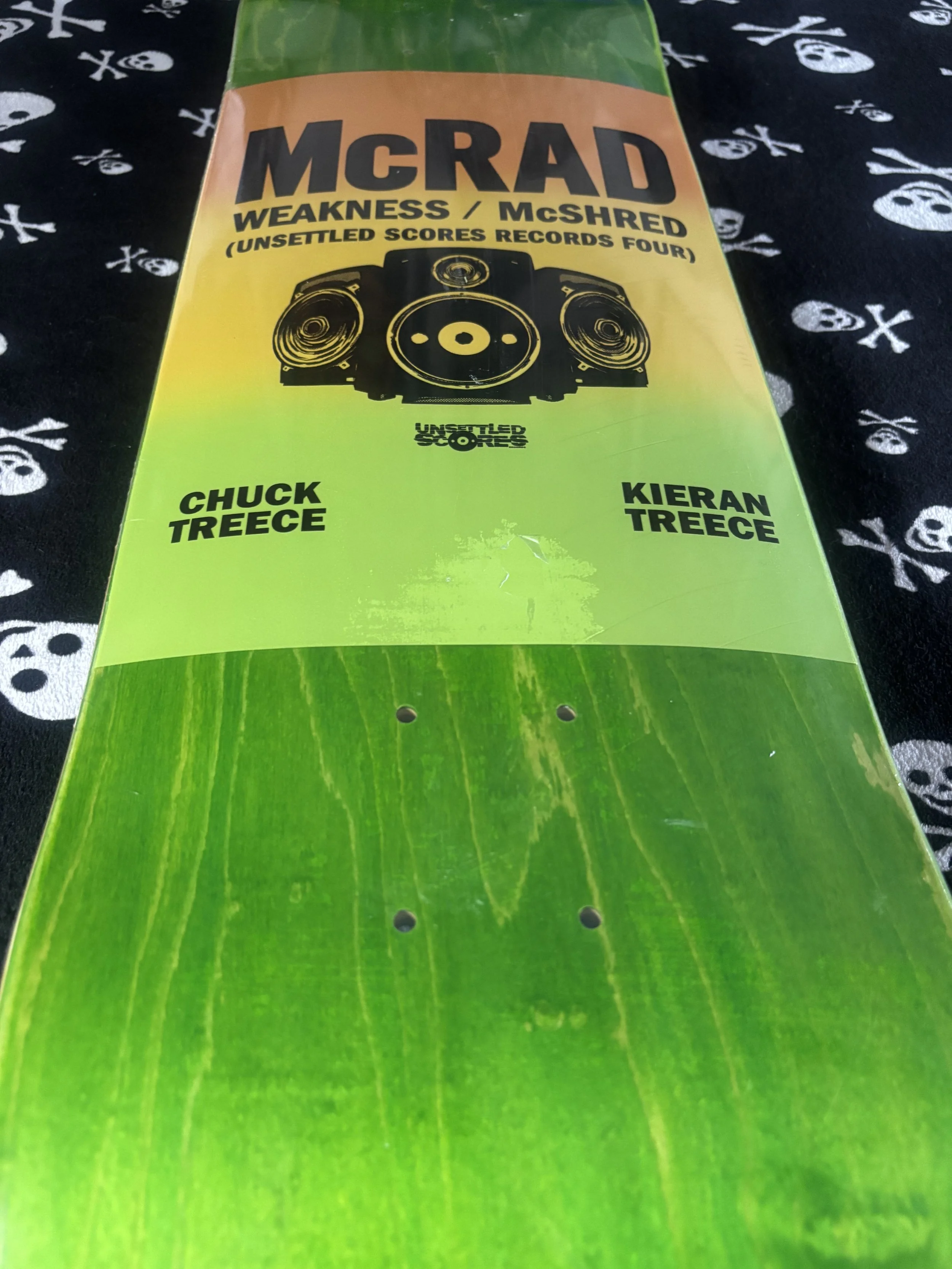 TECHNE~ CHUCK TREECE McRad COLLAB GREEN SKATEBOARD DECK