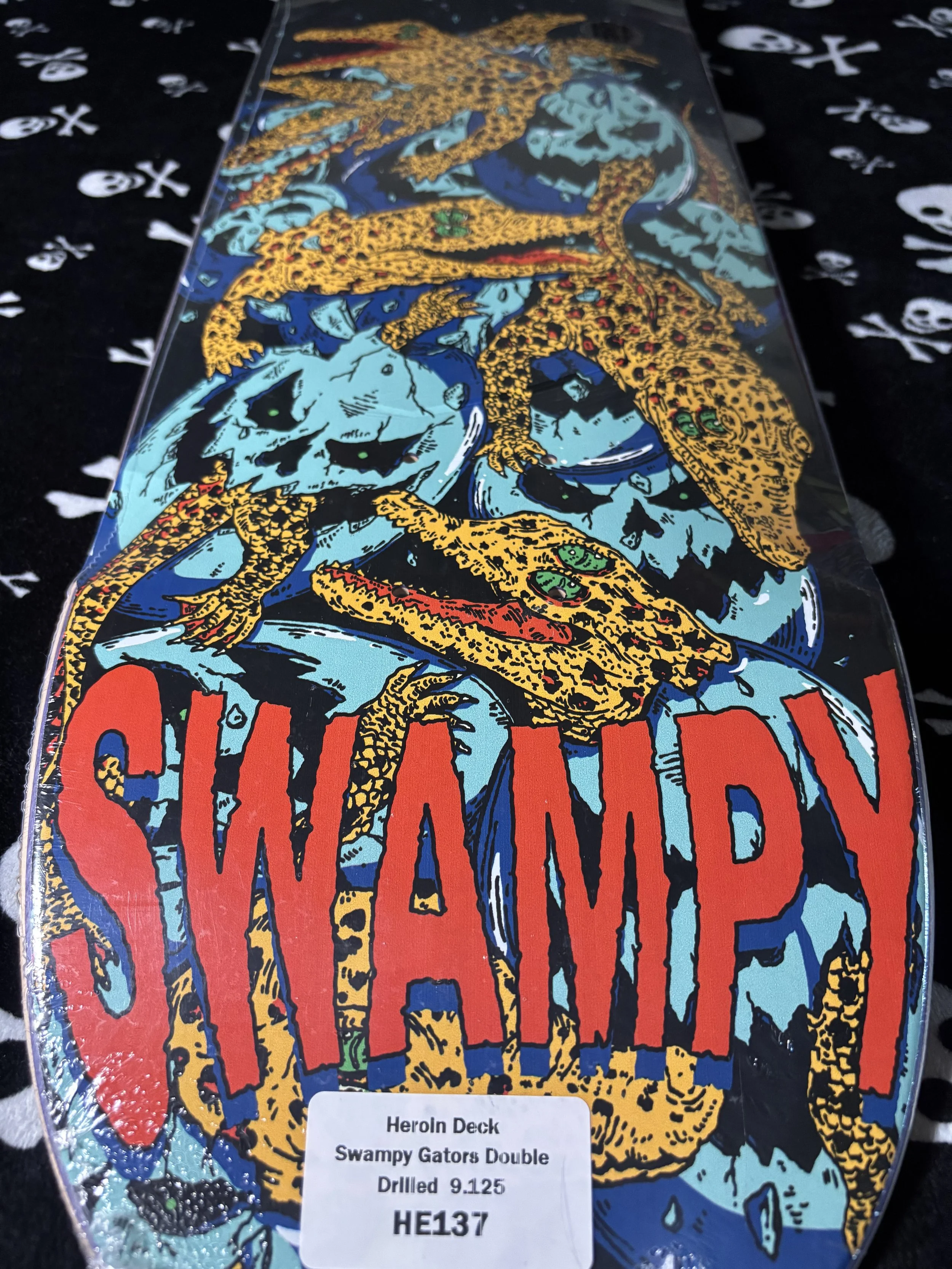 HEROIN~ BLEMISHED SWAMPY GATOR SKATEBOARD DECK