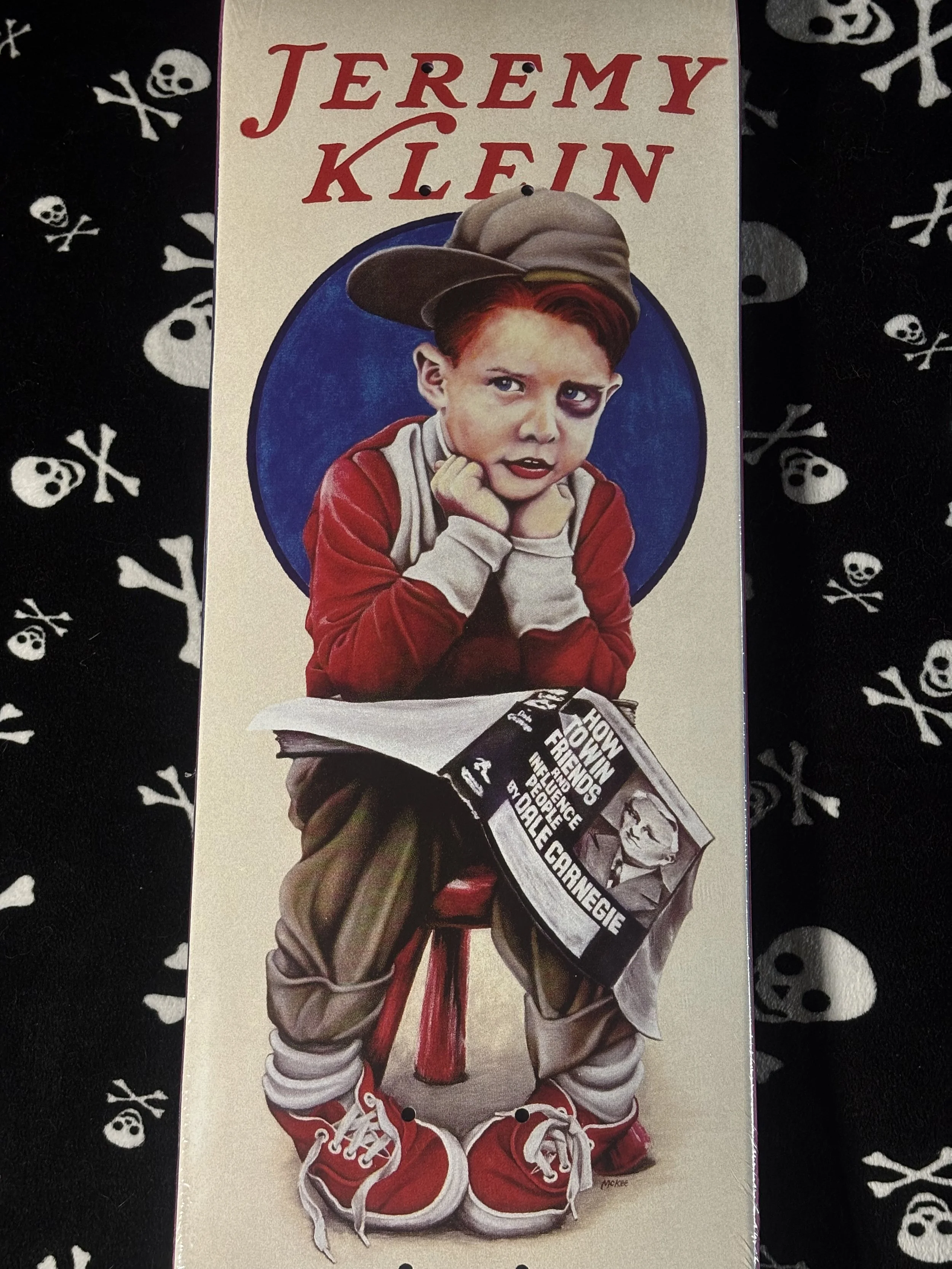 WORLD INDUSTRIES~ JEREMY KLEIN BLACK EYE KID EX7 SLICK REISSUE SKATEBOARD DECK