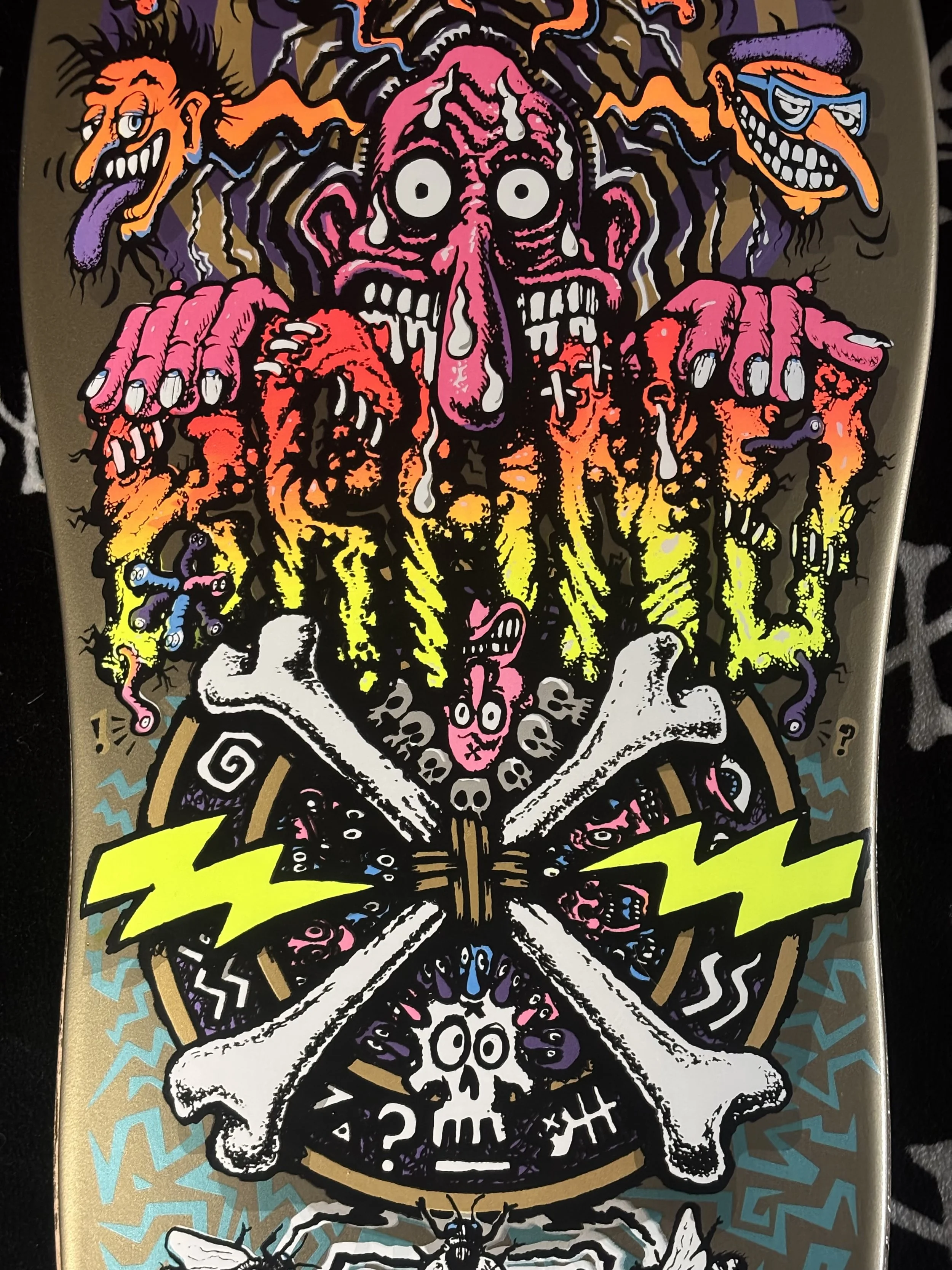 BLEMISHED- BRAND•X•TOXIC~ X-DREAM METALLIC GOLD SKATEBOARD DECK
