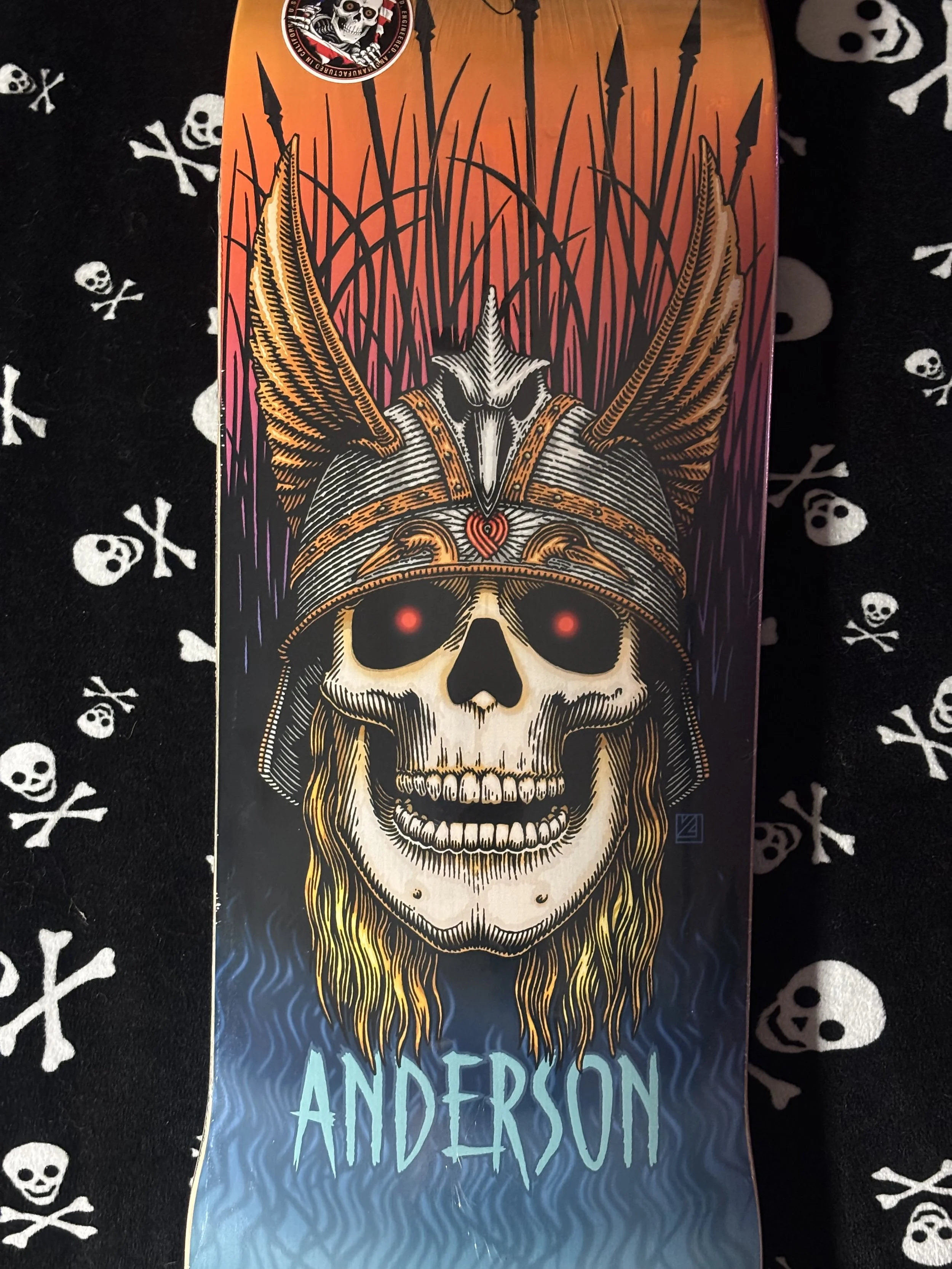 POWELL PERALTA~ ANDERSON HERON SKULL 9.13 SKATEBOARD DECK