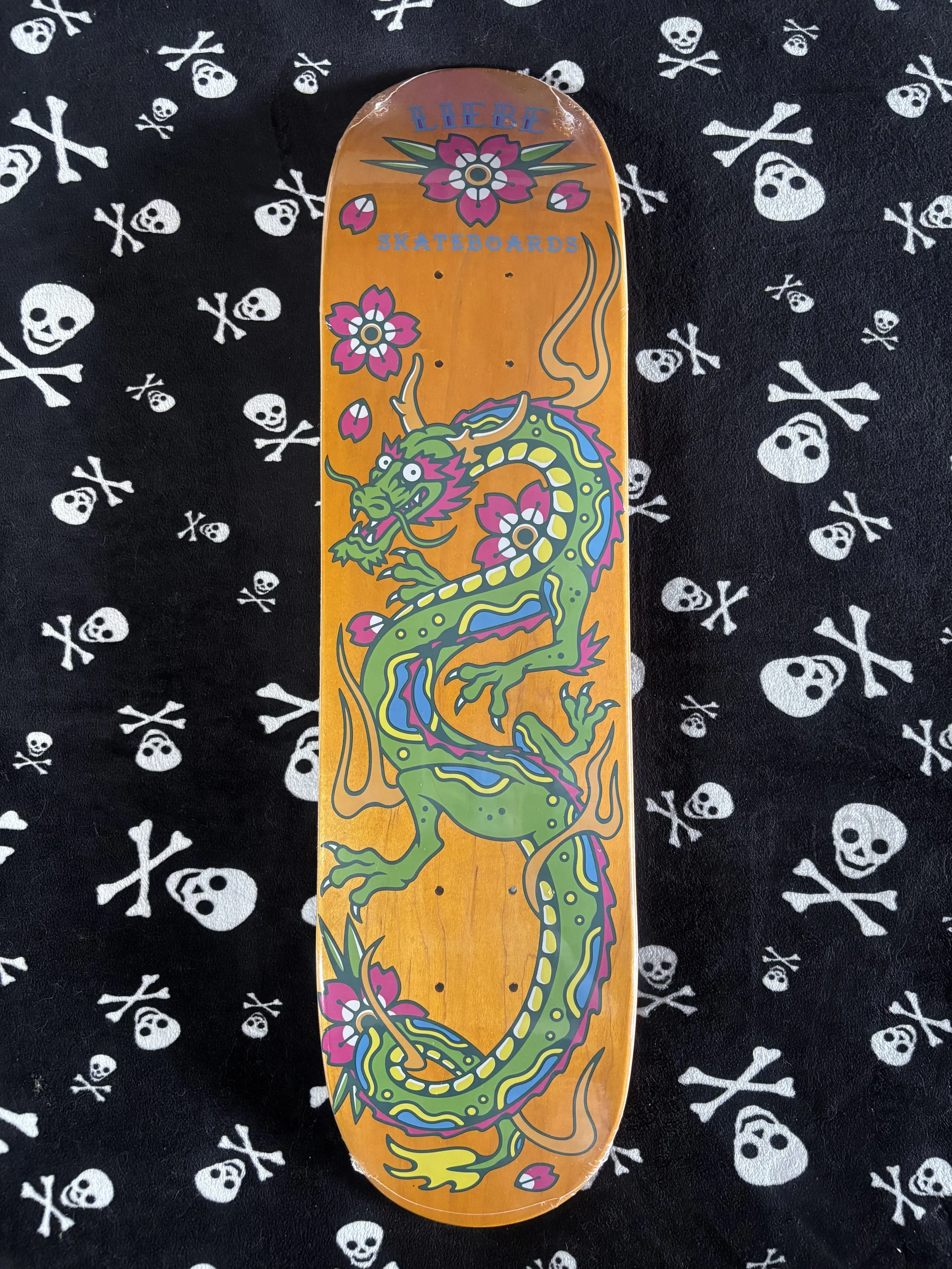 LIEBE~ GROM SQUAD ORANGE NEON DRAGON SKATEBOARD DECK