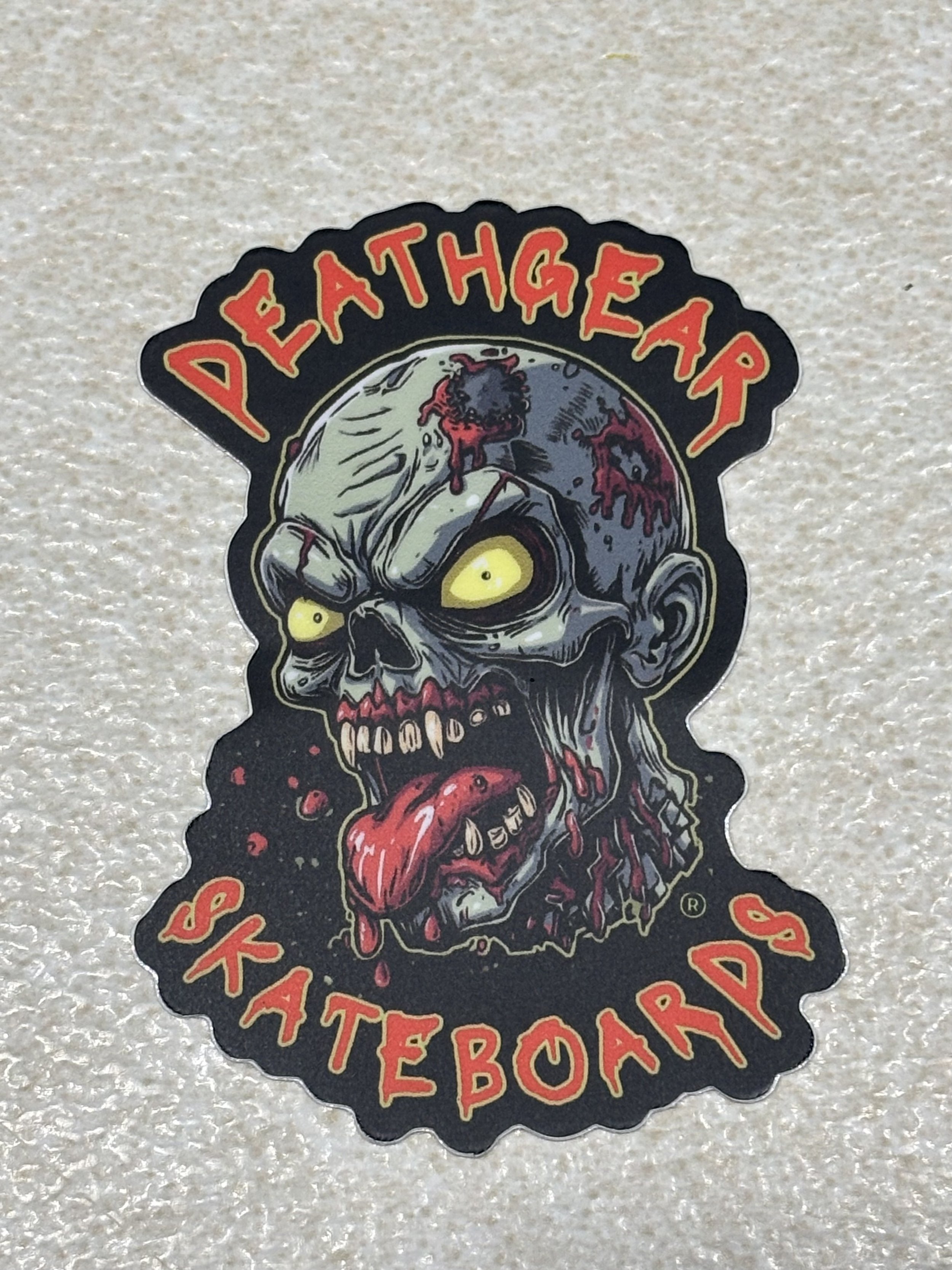 DEATHGEAR SKATEBOARDS~ UN-NAMED ZOMBIE 3" DIE-CUT STICKER