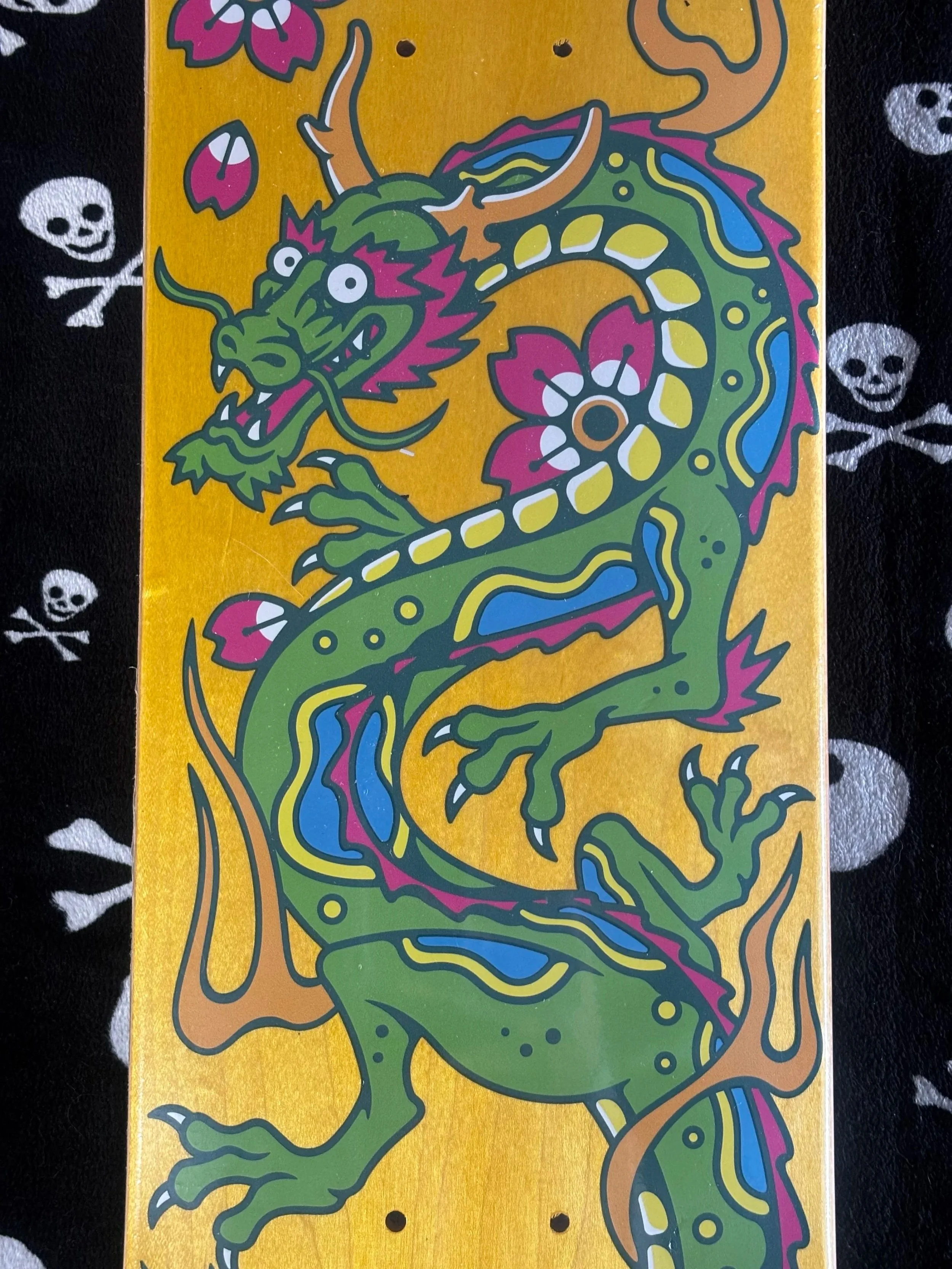 LIEBE~ GROM SQUAD YELLOW NEON DRAGON SKATEBOARD DECK