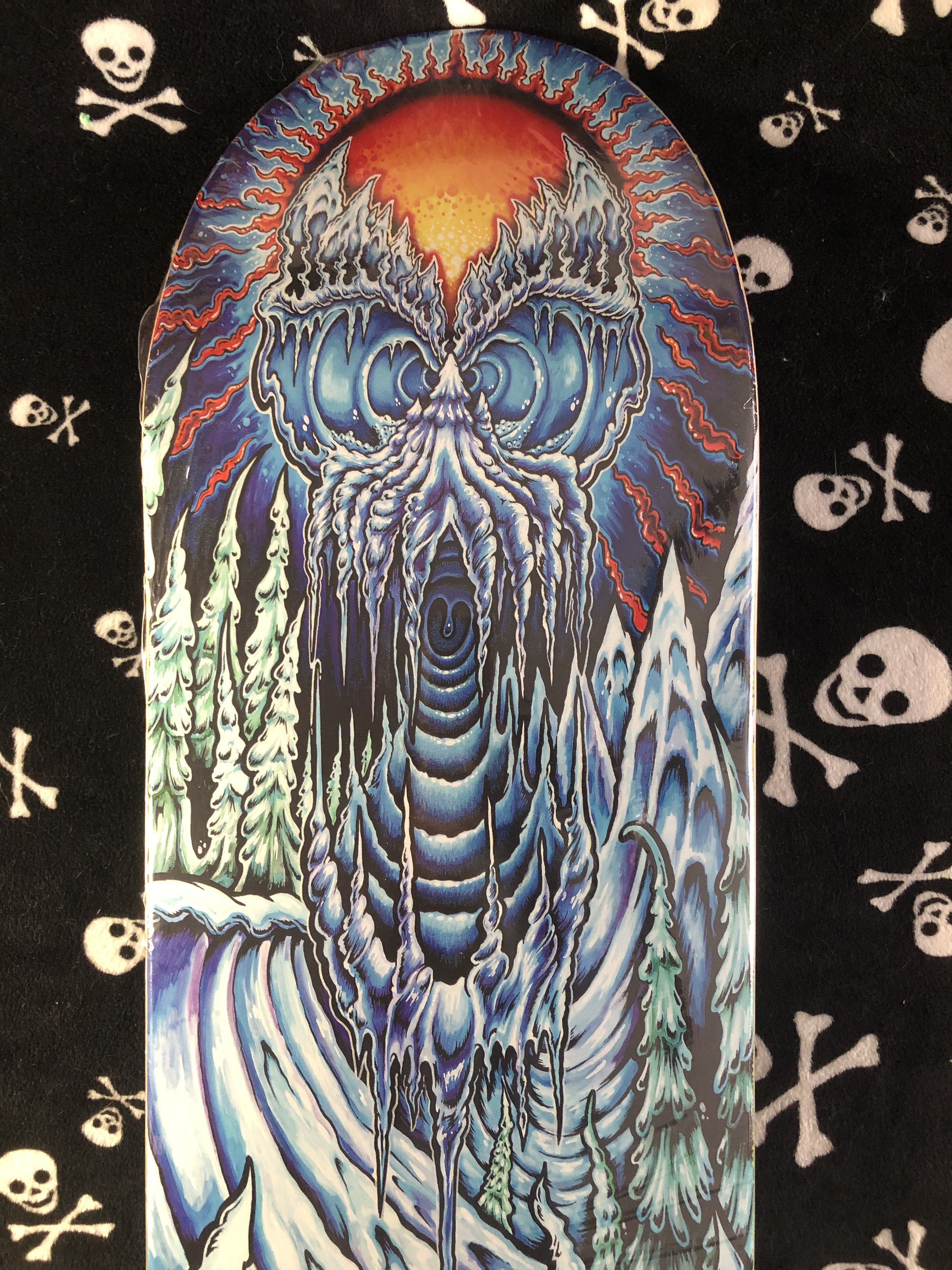 DREW BROPHY~ WINTER WAVE SKULL SKATEBOARD DECK