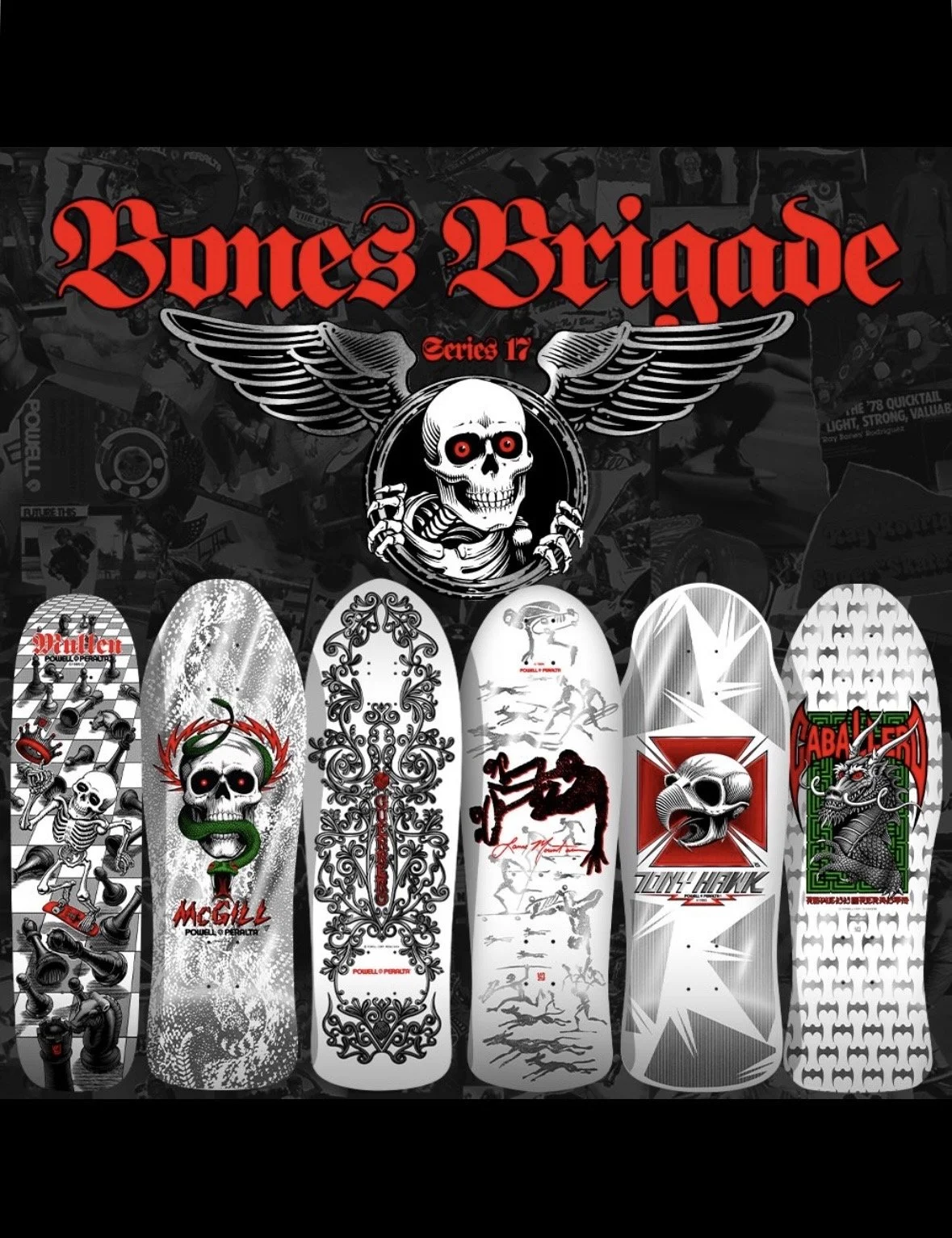 POWELL  PERALTA~ TOMMY GUERRO BONES BRIGADE SERIES 17 SKATEBOARD DECK