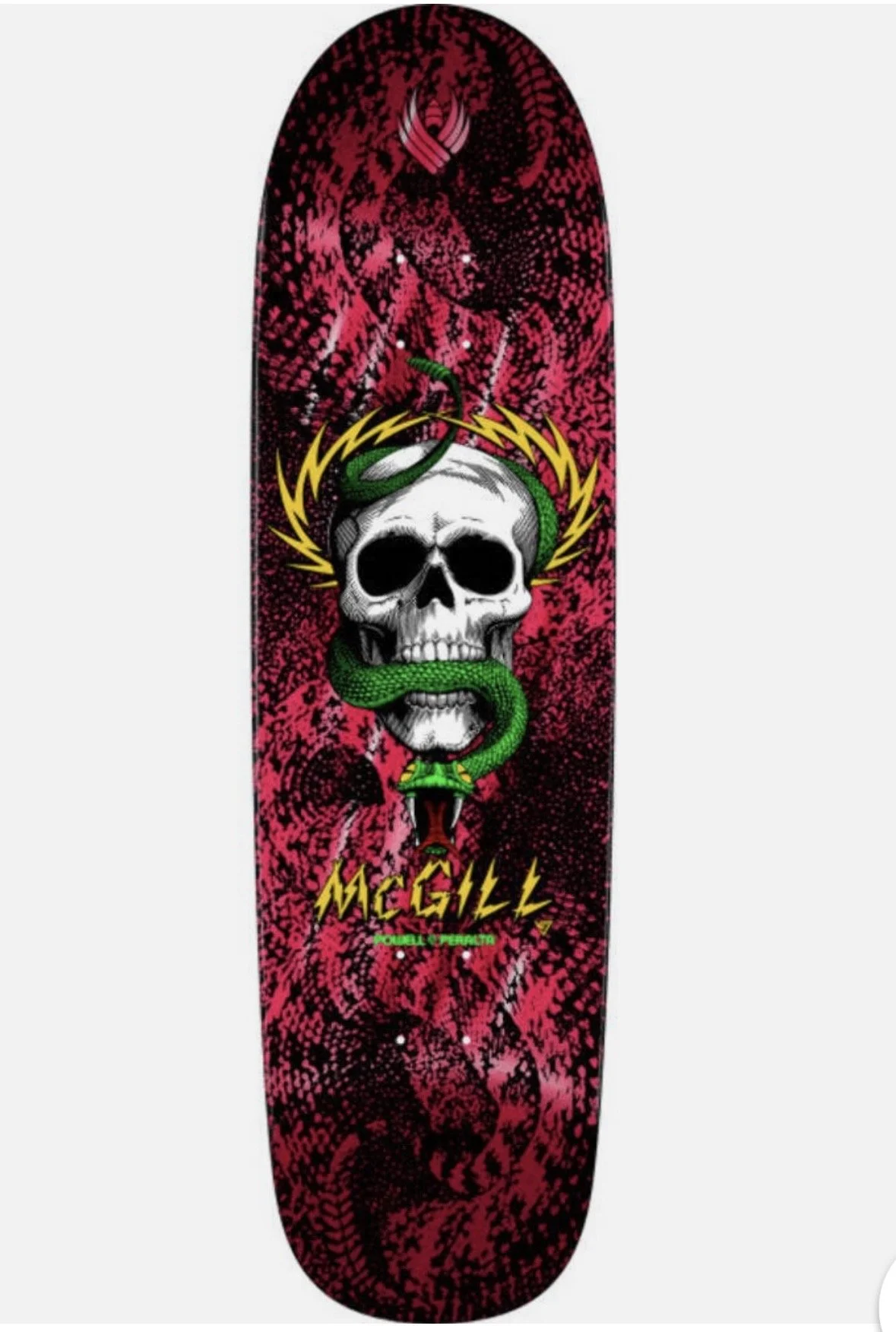 POWELL PERALTA~ MIKE McGILL SKULL & SNAKE 7 RED FOIL FLIGHT SKATEBOARD