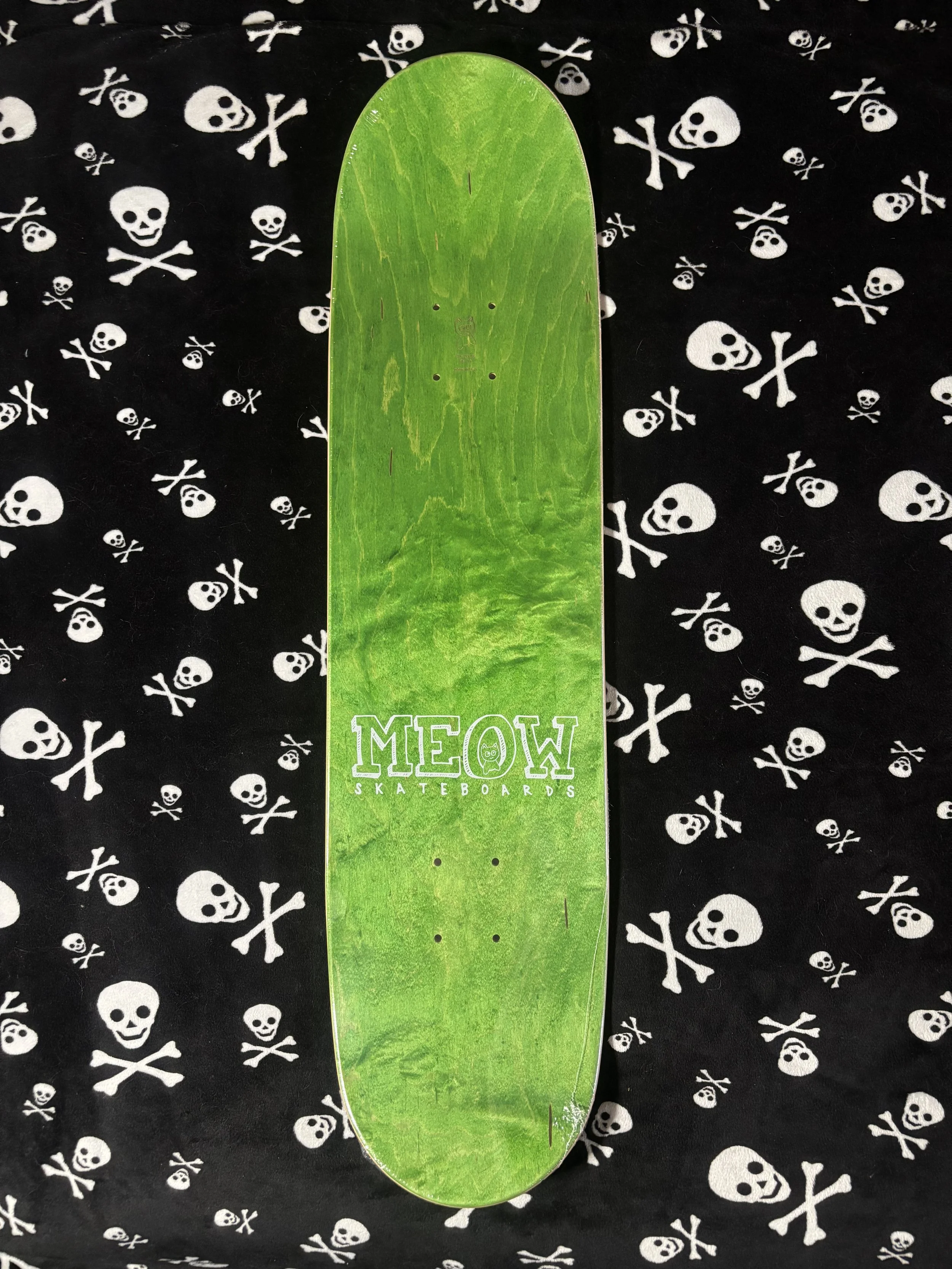 MEOW~ TEAL STICKER PILE 8" SKATEBOARD DECK